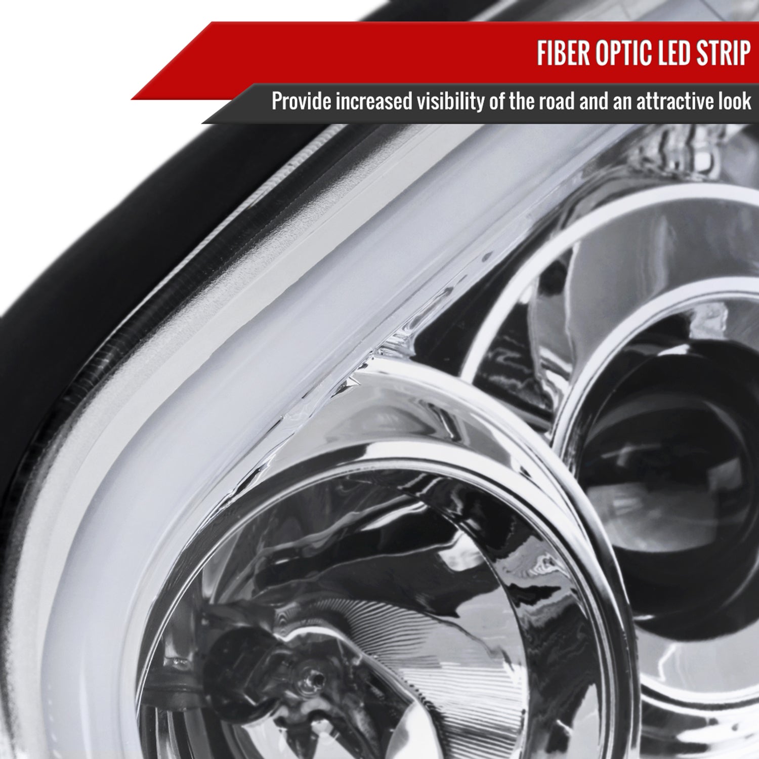 2004-2005 Subaru Impreza WRX/STI Outback Headlights LED Light Bar Chrome