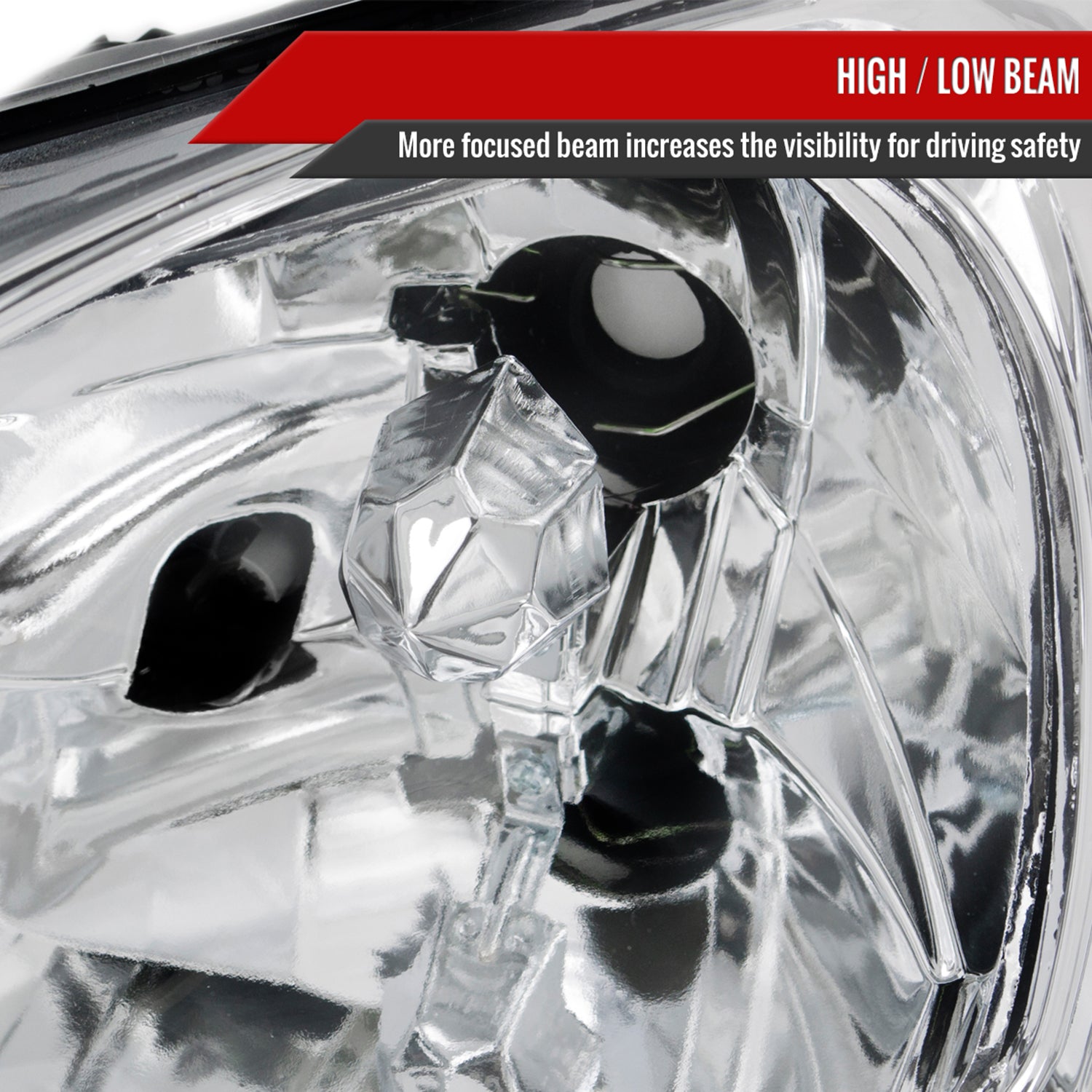 1993-1997 Honda Del Sol Crystal Headlights w/ Amber Reflector Chrome/Clear