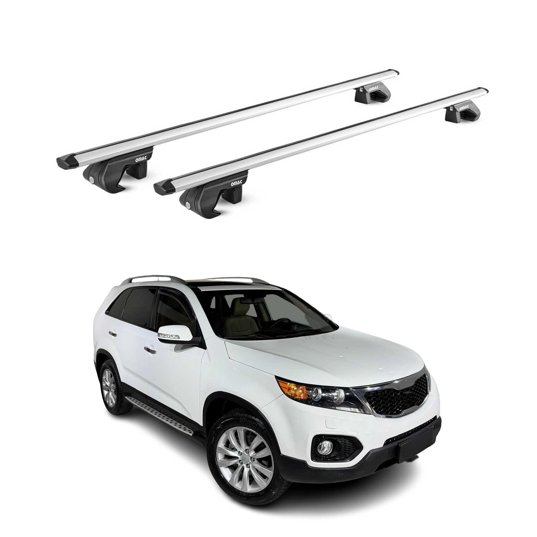 2011-2013 Kia Sorento Roof Rack Cross Bars Silver