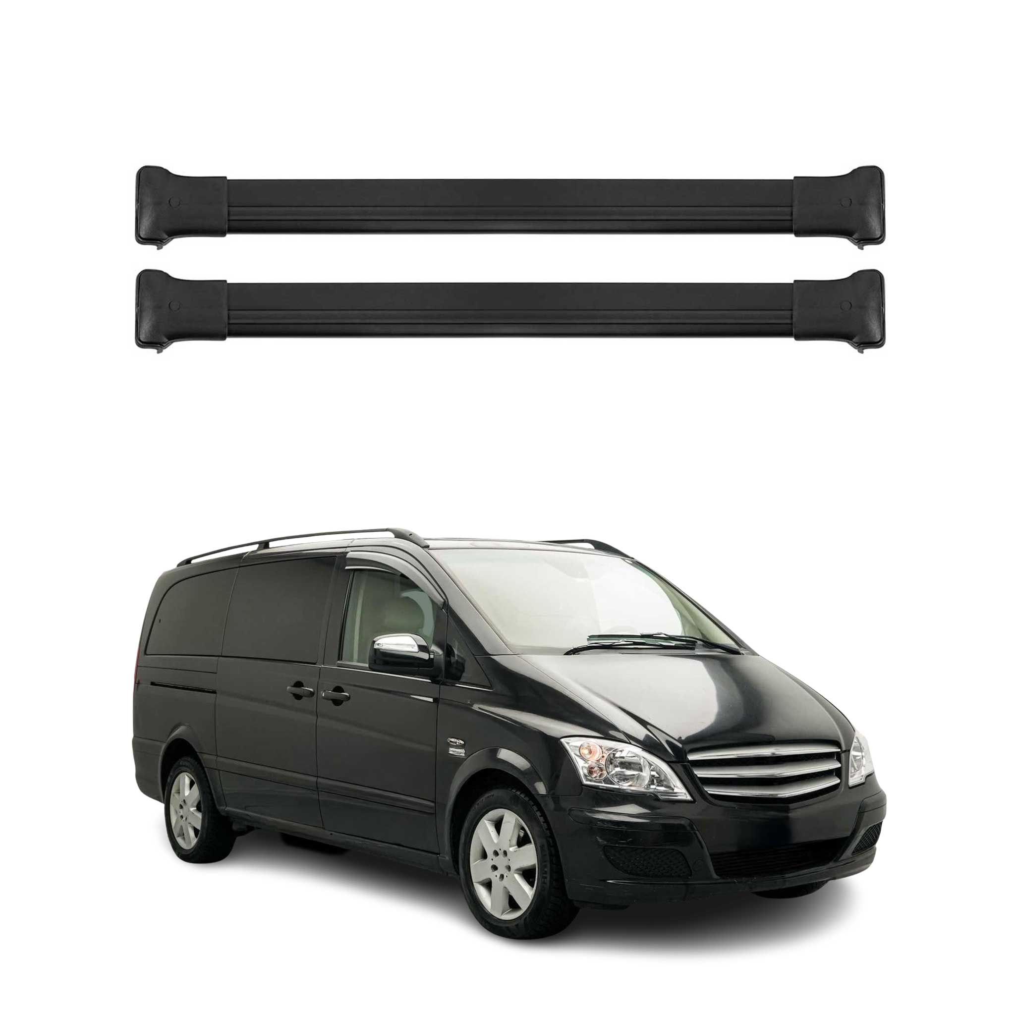 2016-2024 Mercedes Metris Roof Rack Cross Bars Black