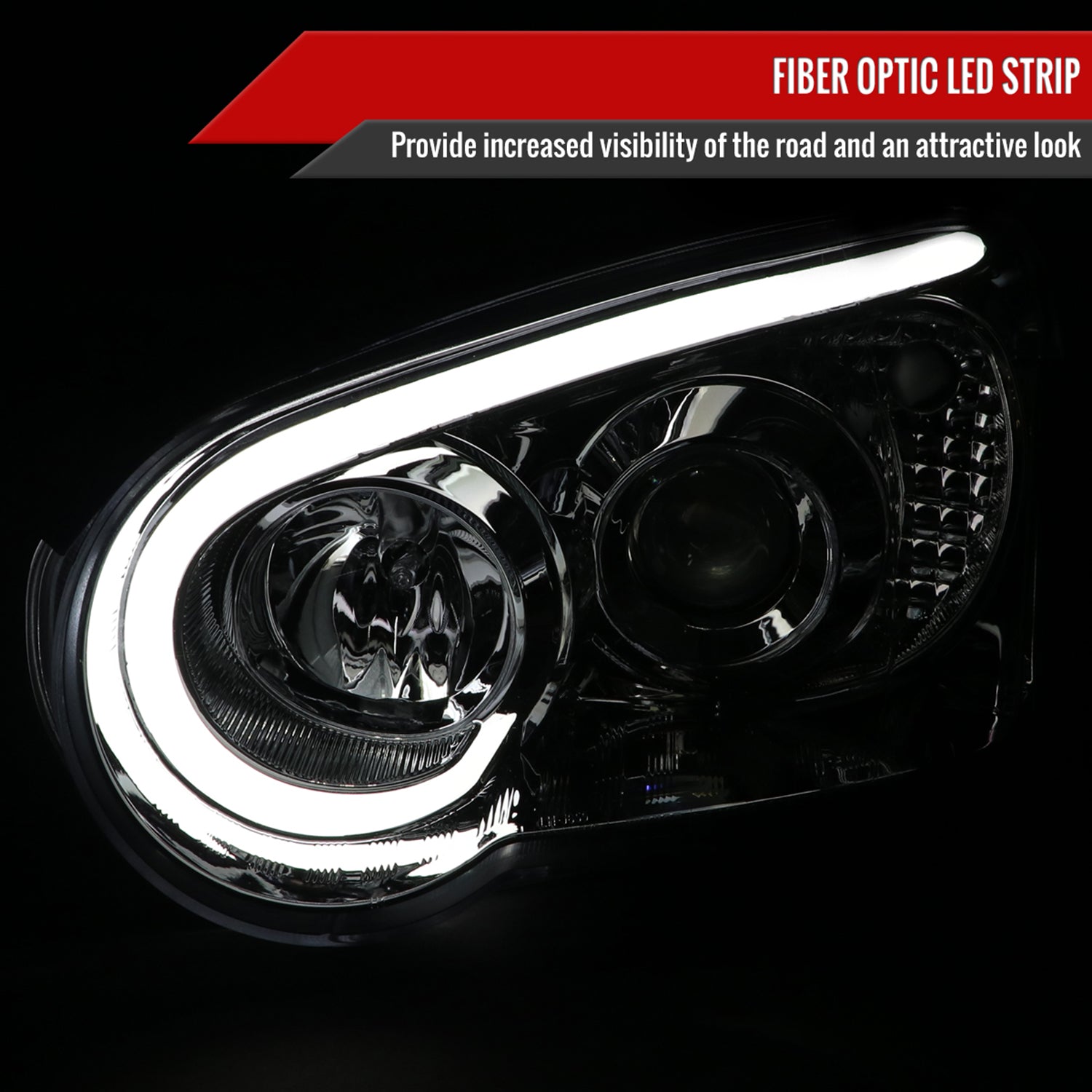 2004-2005 Subaru Impreza WRX/STI Outback Headlights LED Light Bar Chrome
