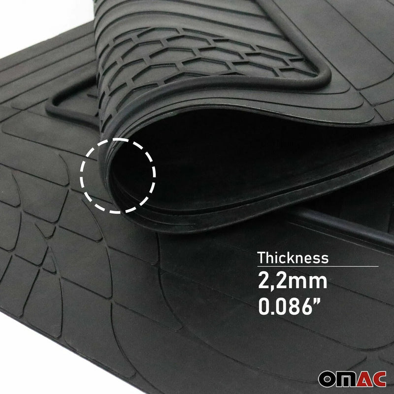 Floor Mats Liner 3-Row Car Semi-Custom fit Rubber Molded Protect 8+2 Pcs