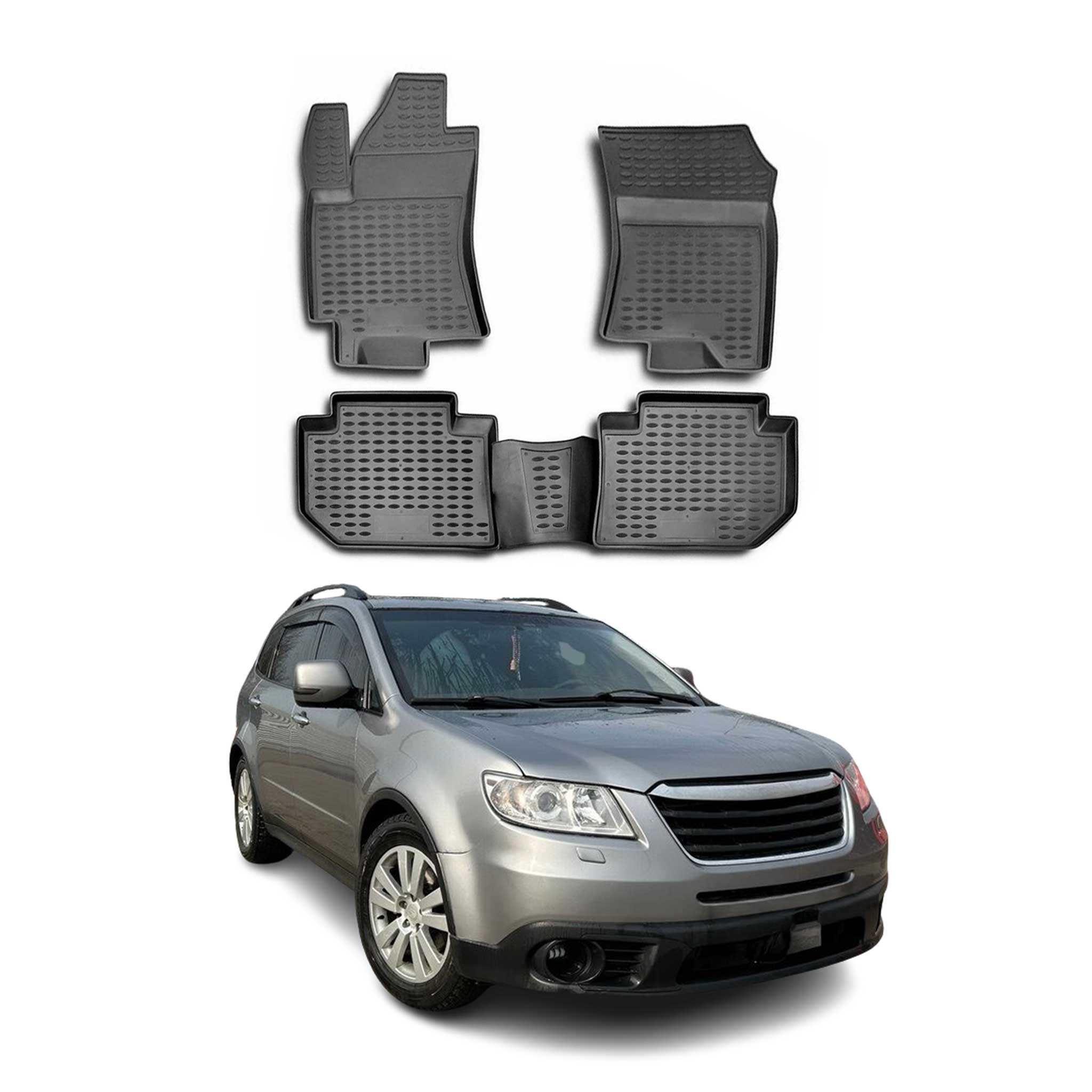 2008-2014 Subaru Tribeca Floor Mats Liners Full Set All Weather Black