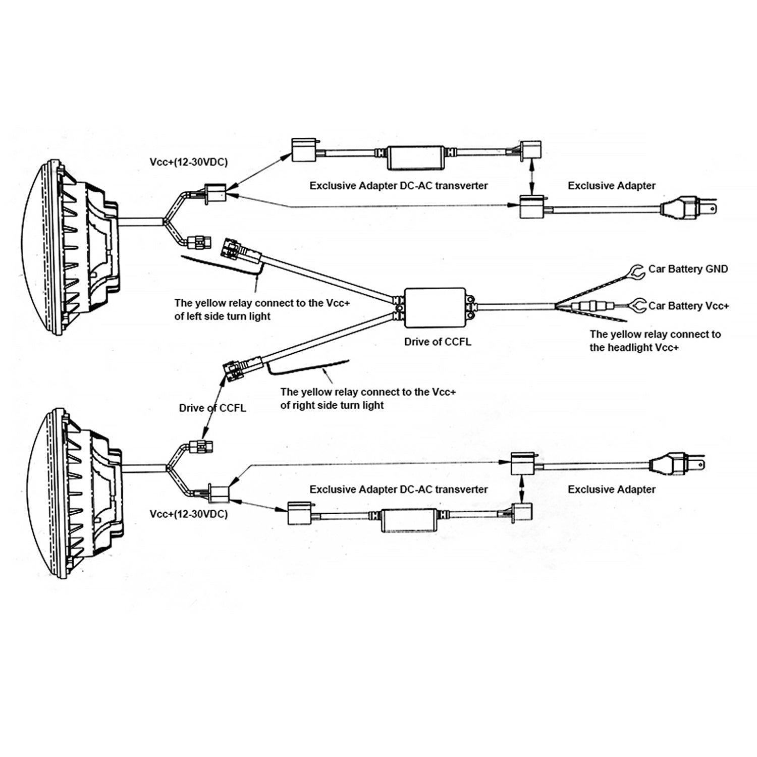 Universal 7" Cree LED Projector Headlight - 1PC Matte Black Housing/Clear Lens