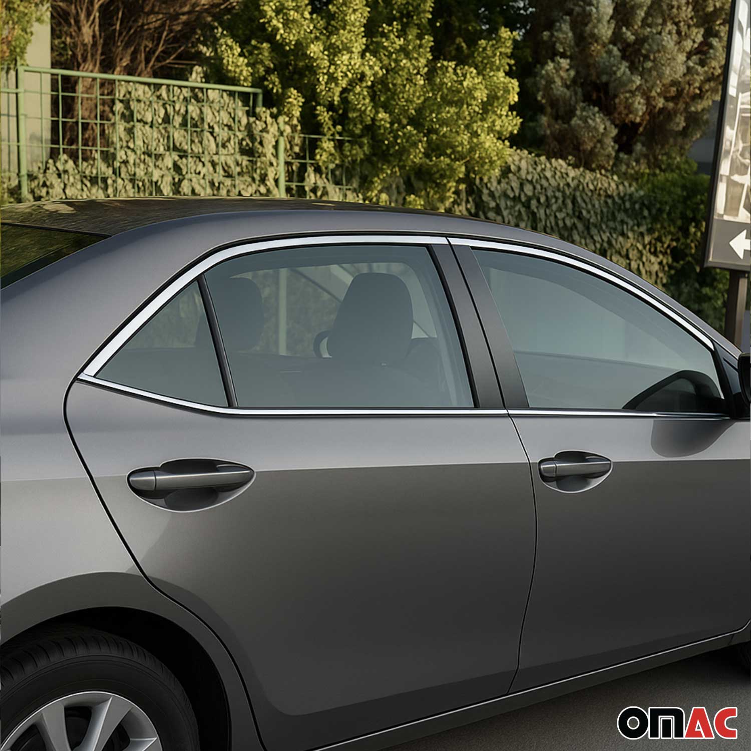 2014-2019 Toyota Corolla Window Molding Trim Streamer Stainless Steel Silver 4 Pcs