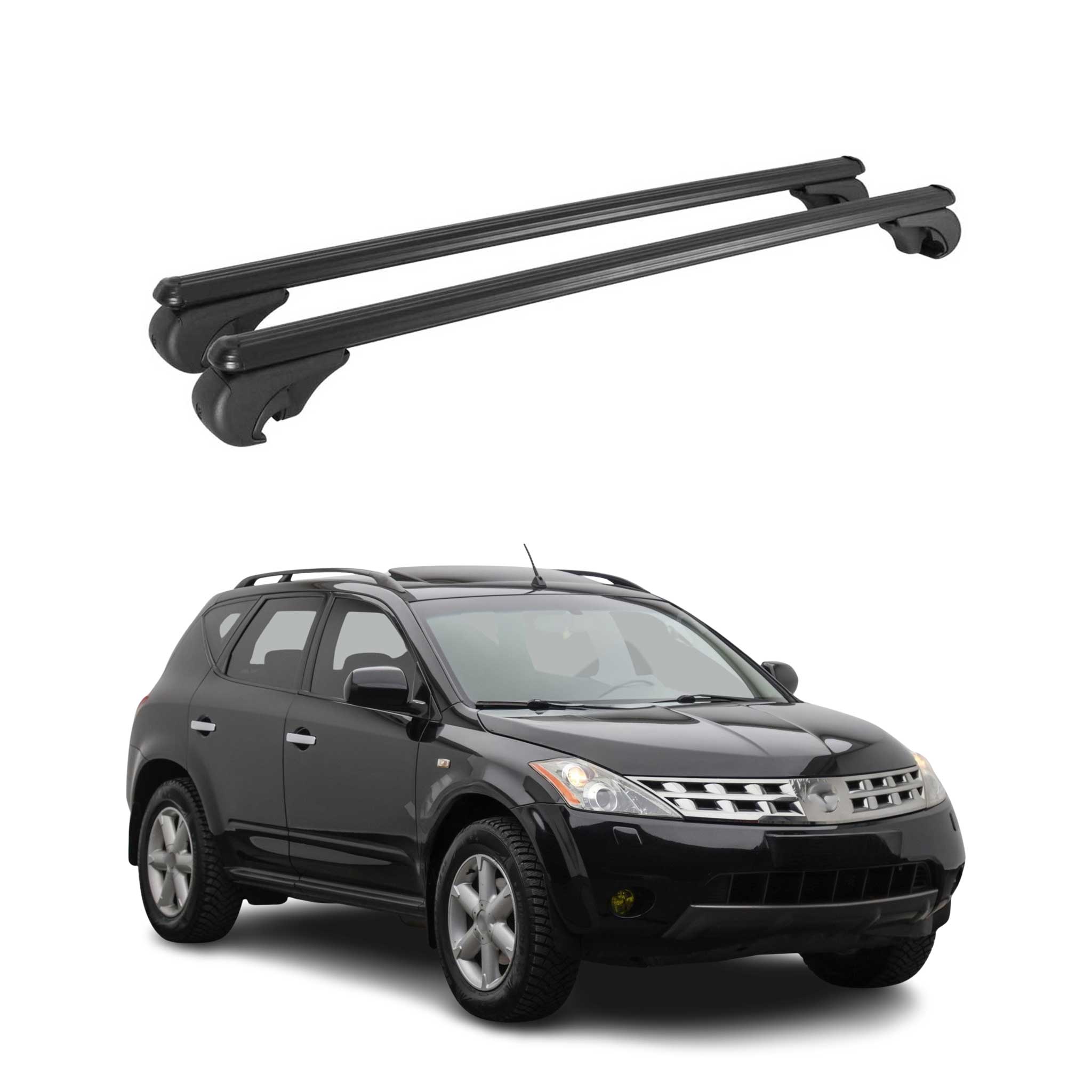 Roof Rack Cross Bars Luggage Carrier for Nissan Murano 2003-2007 TÜV Black 2 Pcs