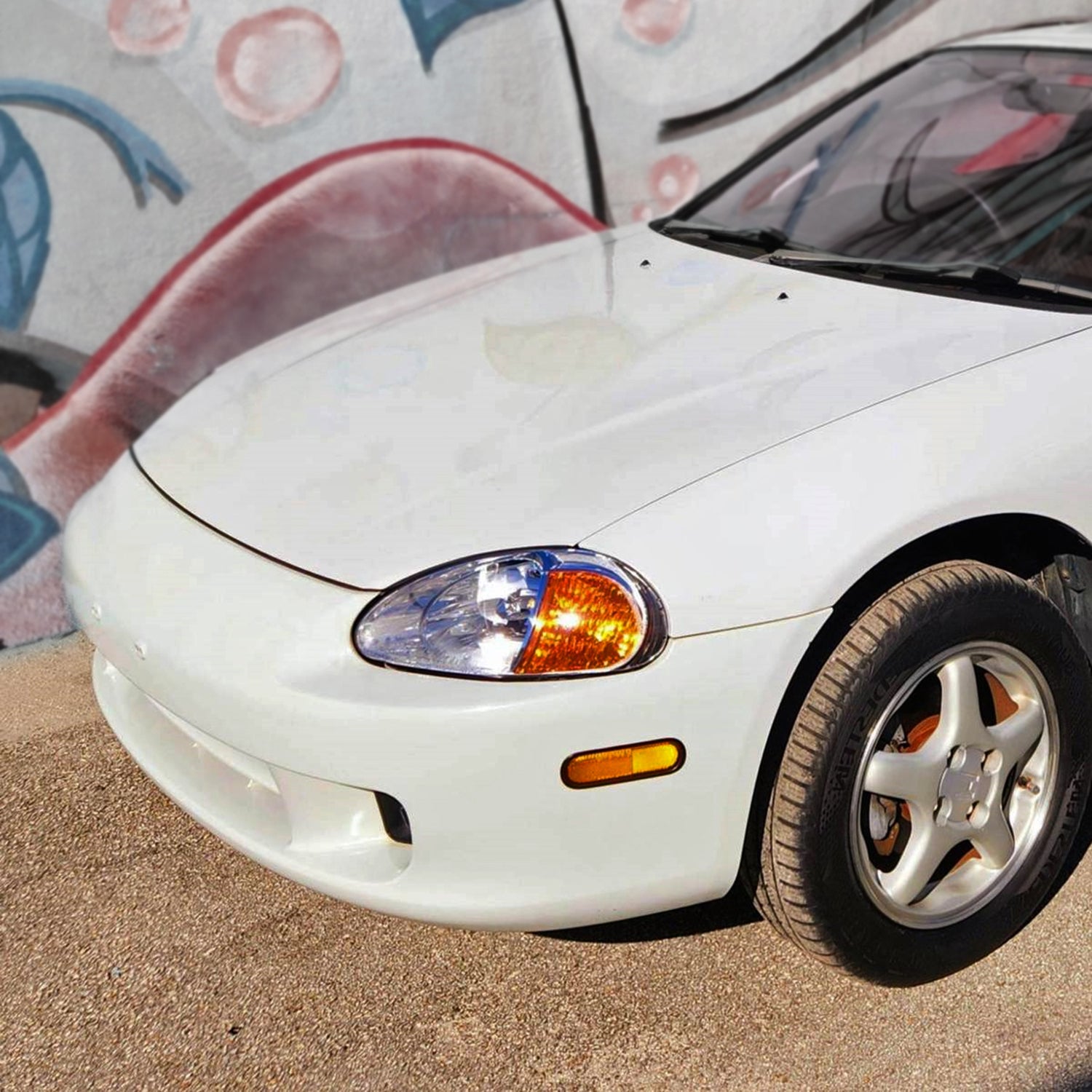 1993-1997 Honda Del Sol Crystal Headlights w/ Amber Reflector Chrome/Clear