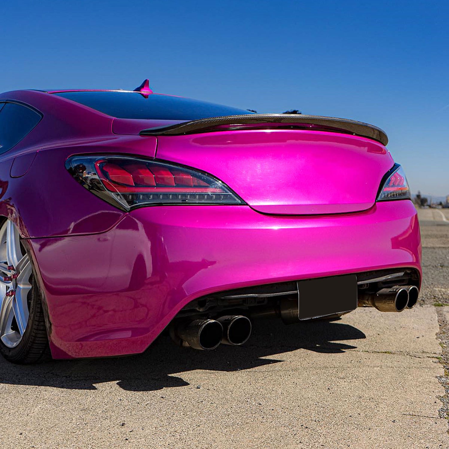 2010-2016 Hyundai Genesis Coupe Red Bar LED Tail Lights Jet Black/Clear