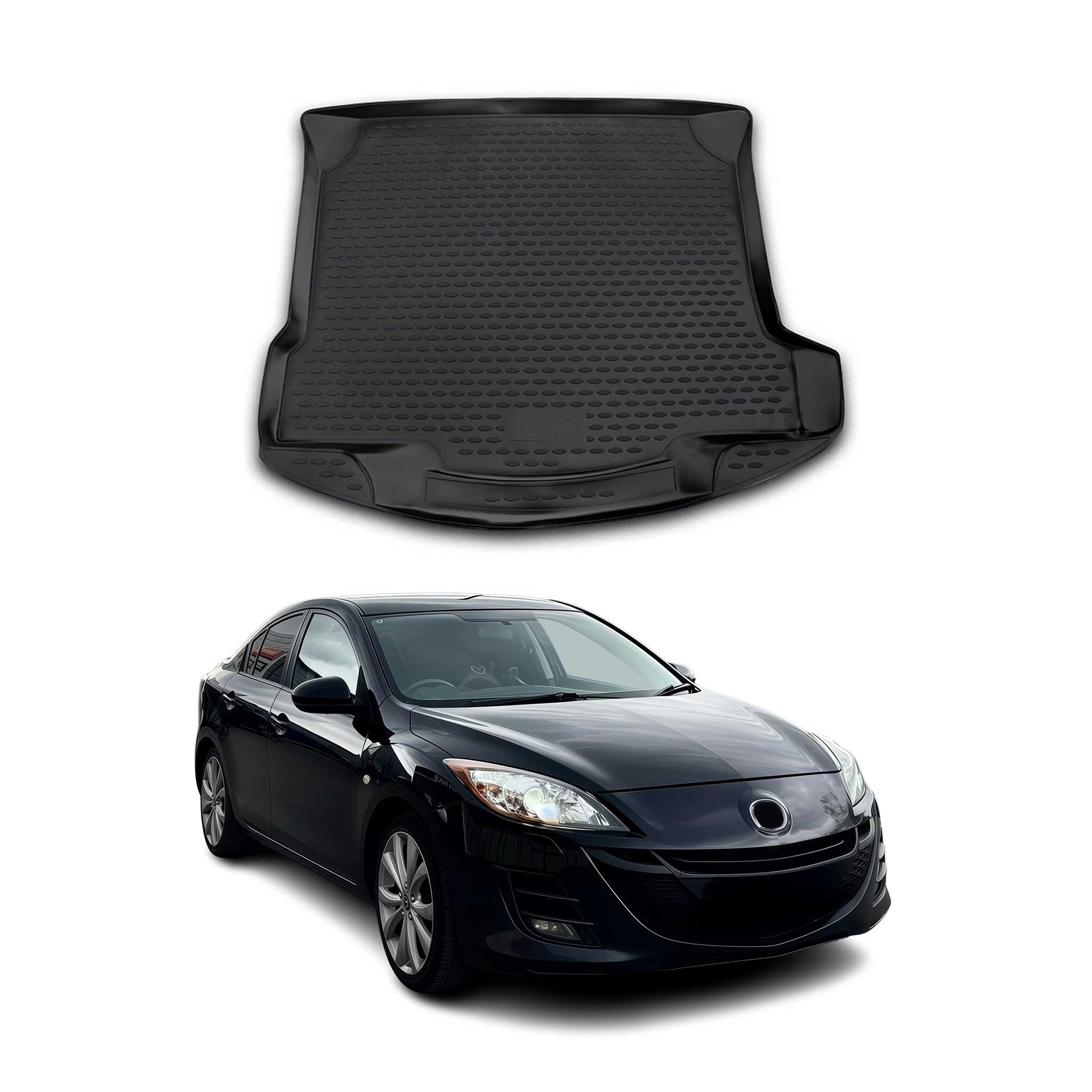 2010-2013 Mazda 3 Sedan Cargo Liner Trunk Mat All Weather Black