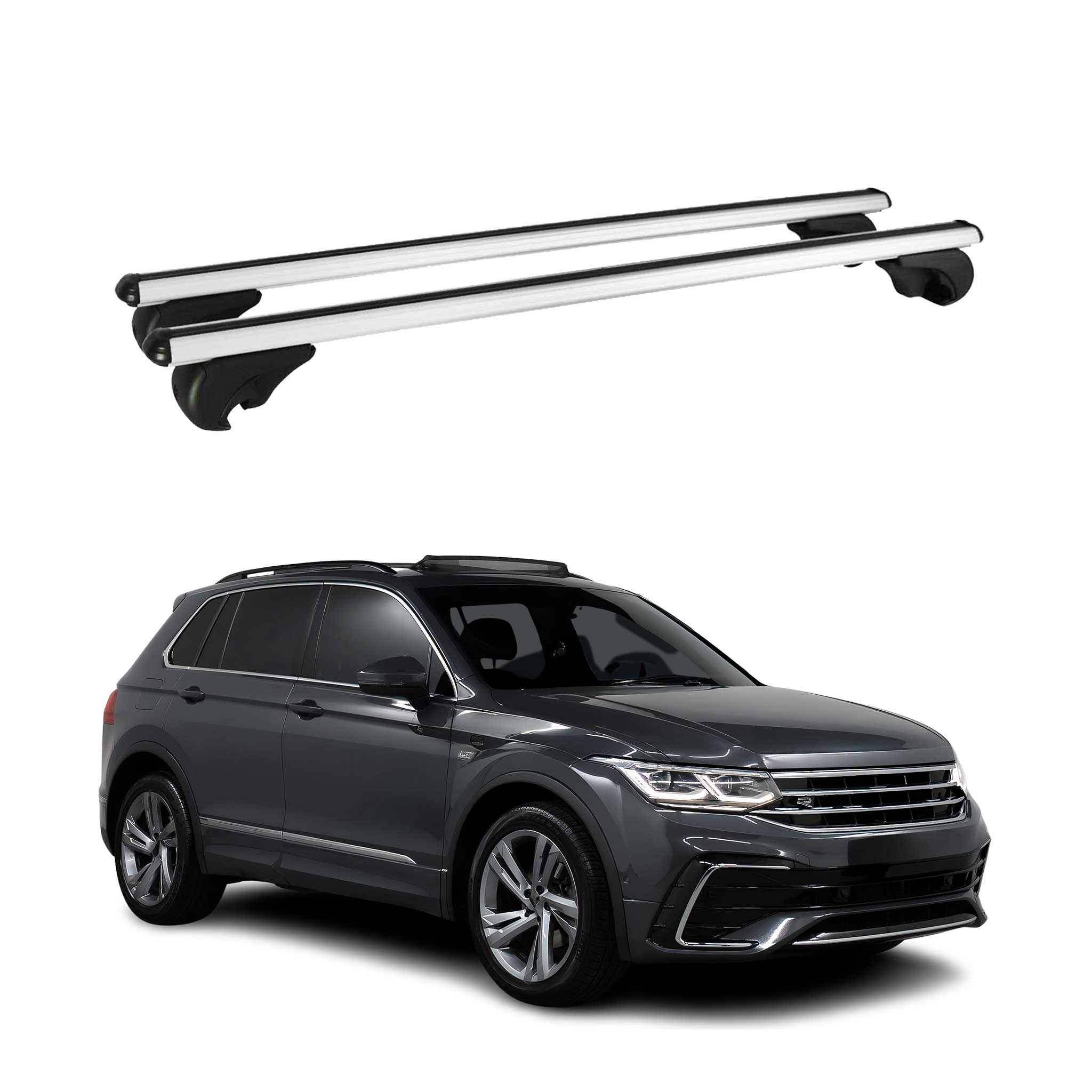 2018-2024 VW Tiguan Roof Rack Cross Bars Silver