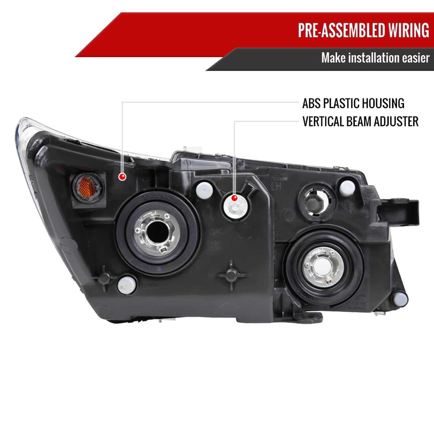 2009-2020 Dodge Journey Factory Style Headlights Chrome Housing/Smoke Lens