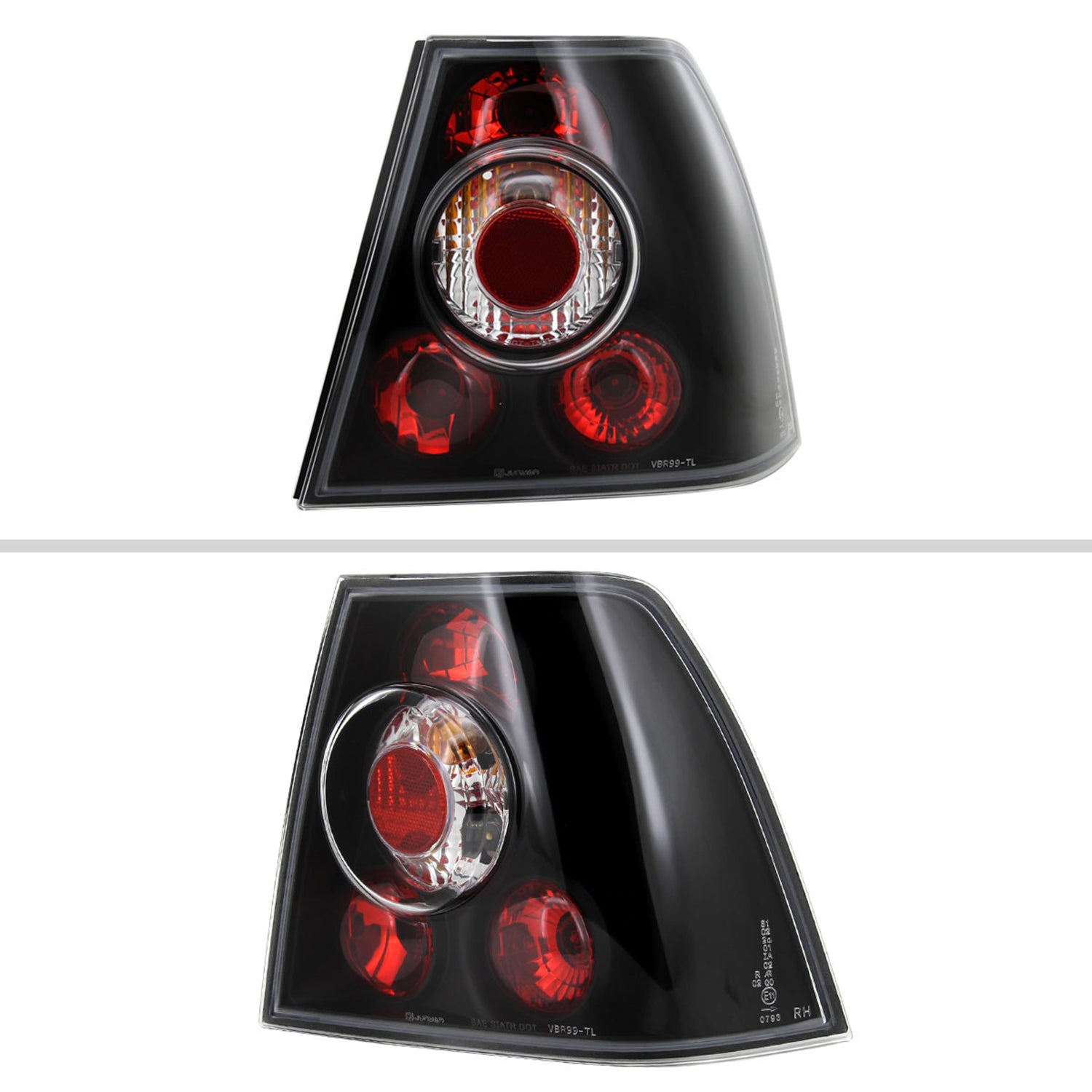 1999-2005 VW Jetta/Bora Mk4 Sedan Tail Lights Matte Black/Clear Lens