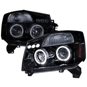 2004-2015 Nissan Titan/ 2004-2007 Armada Dual Halo Projector Headlights Black