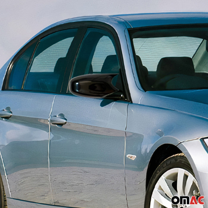 Side Mirror Cover Caps fits BMW 3 Series E90 Sedan 2005-2008 ABS Gloss Black