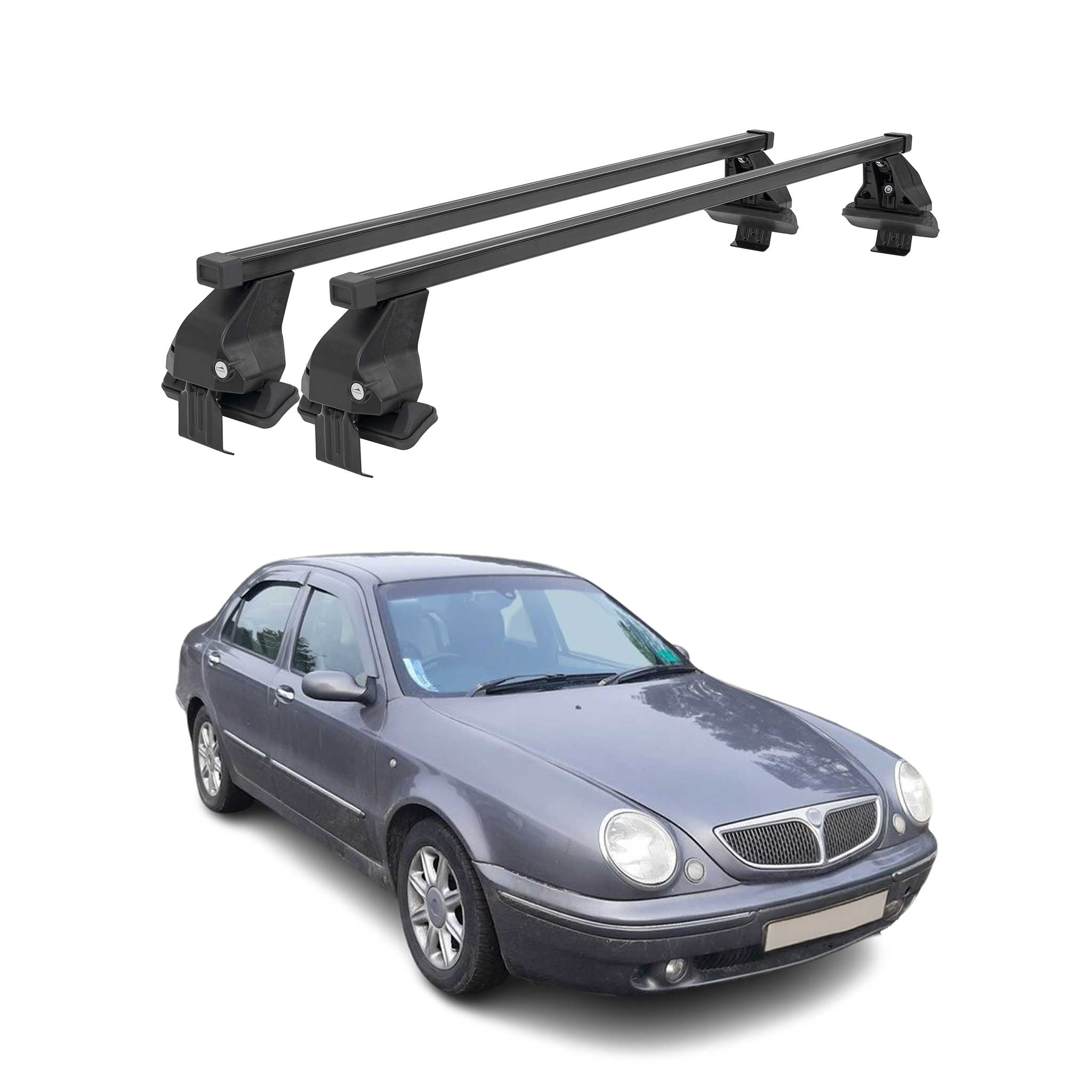 1999-2005 Lancia Lybra Sedan Roof Rack Cross Bars Black