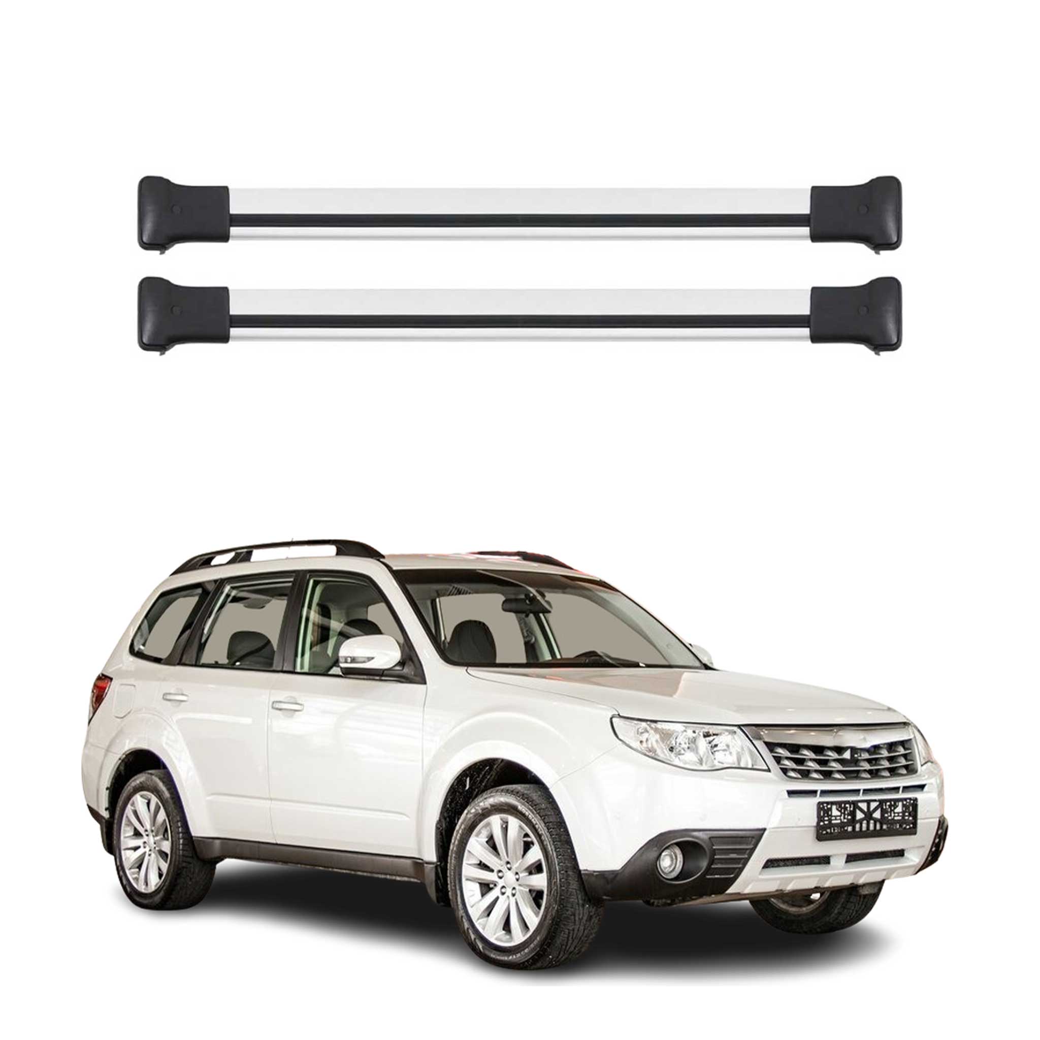 2009-2013 Subaru Forester Roof Rack Cross Bars Silver