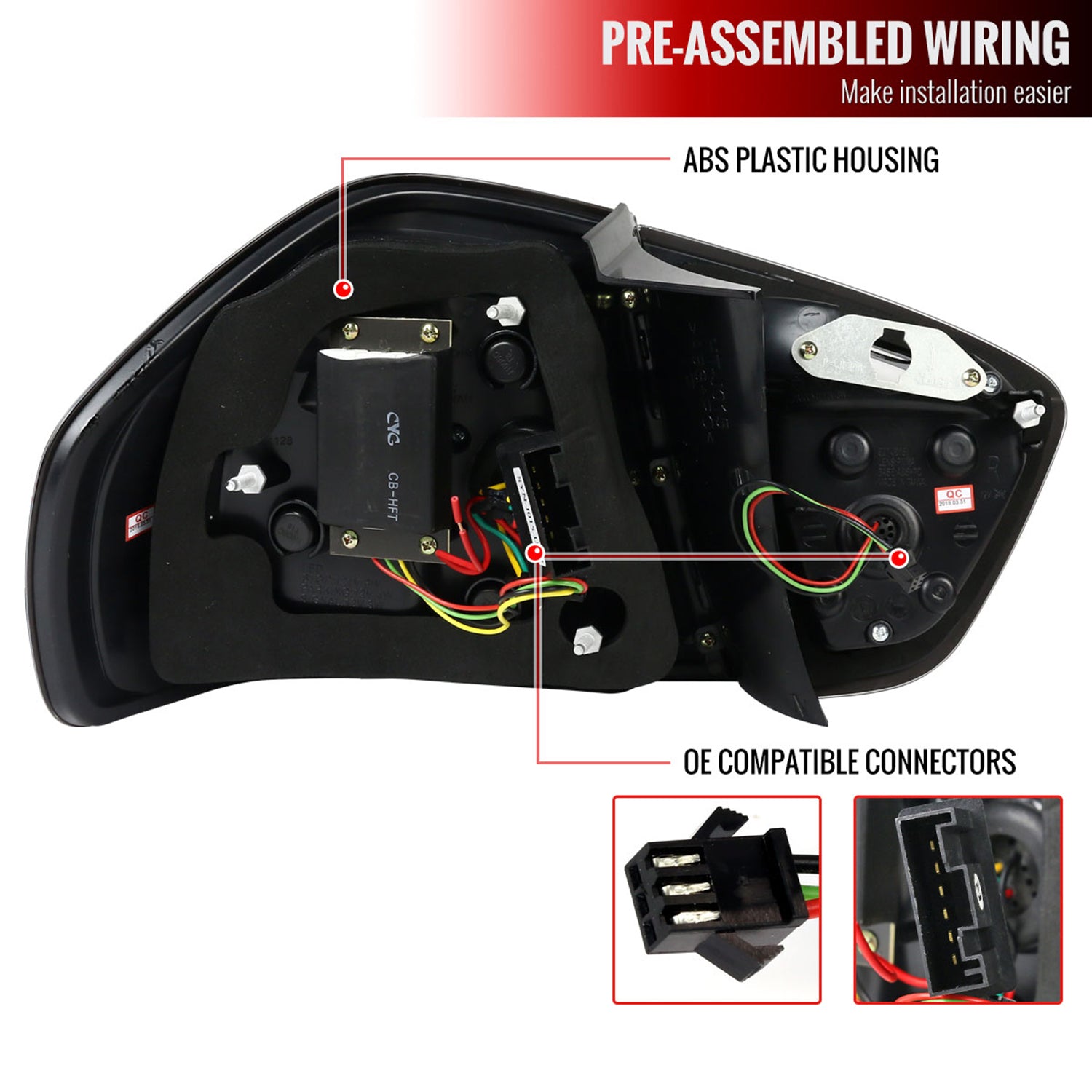 2006-2008 BMW E90 3 Series Sedan LED Tail Lights Chrome Housing/Smoke Lens