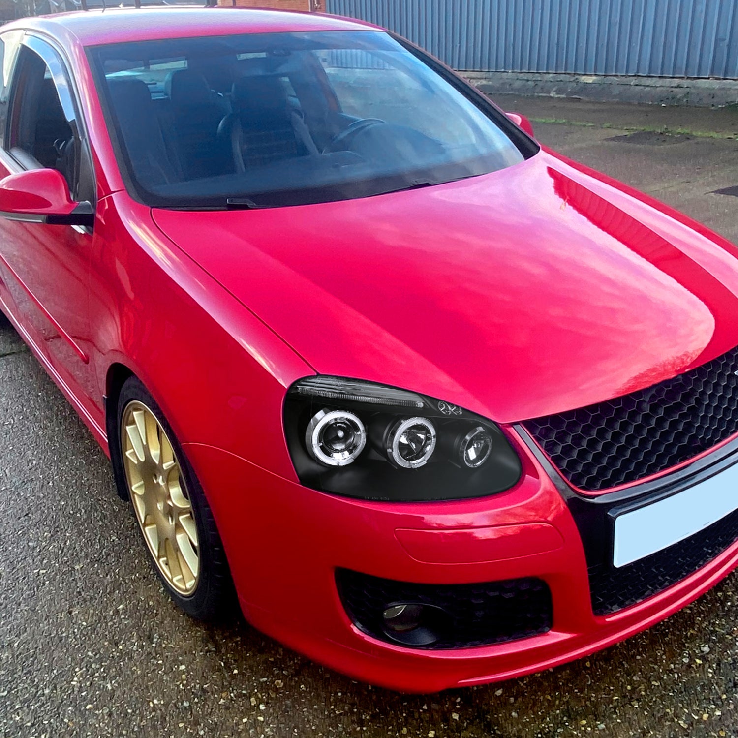 2006-2008 VW Golf Rabbit / Jetta Dual Halo Projector Headlights Matte Smoke