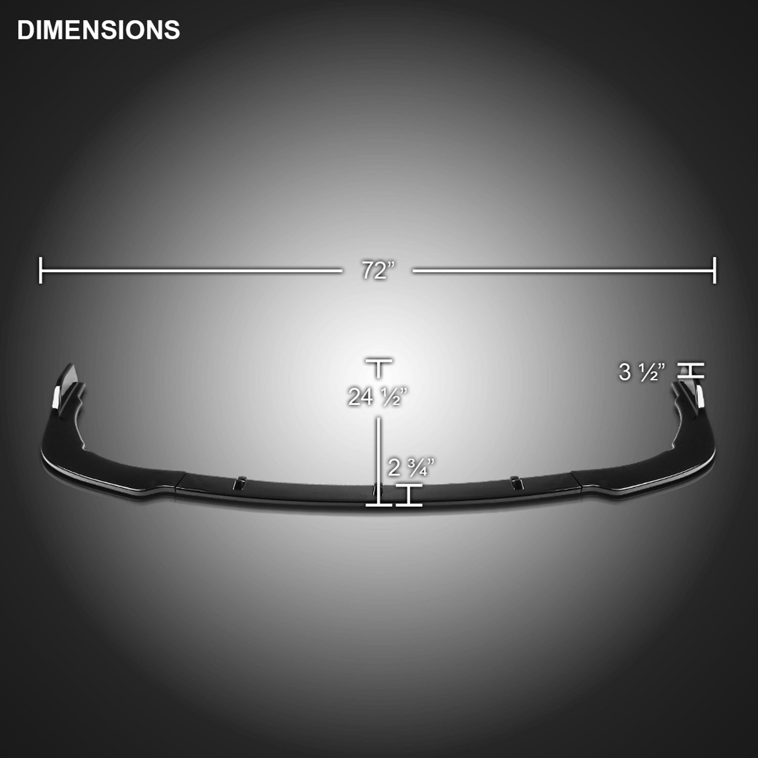 2018-2020 Toyota Camry SE/XSE/LE/XLE Glossy Black 3Pcs Bumper Lip Spoiler