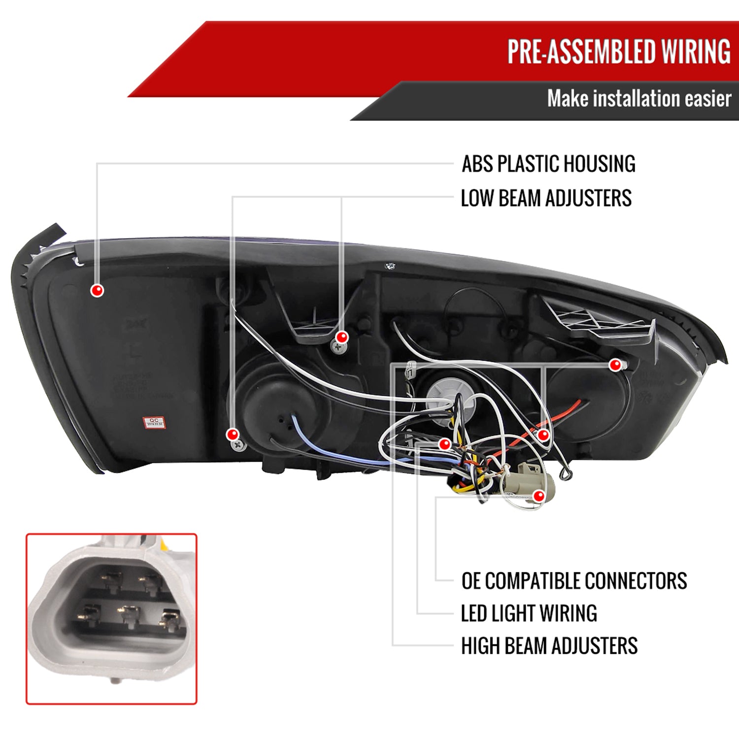 2004-2007 Chevy Malibu Dual Halo Projector Headlights Chrome/Clear Lens