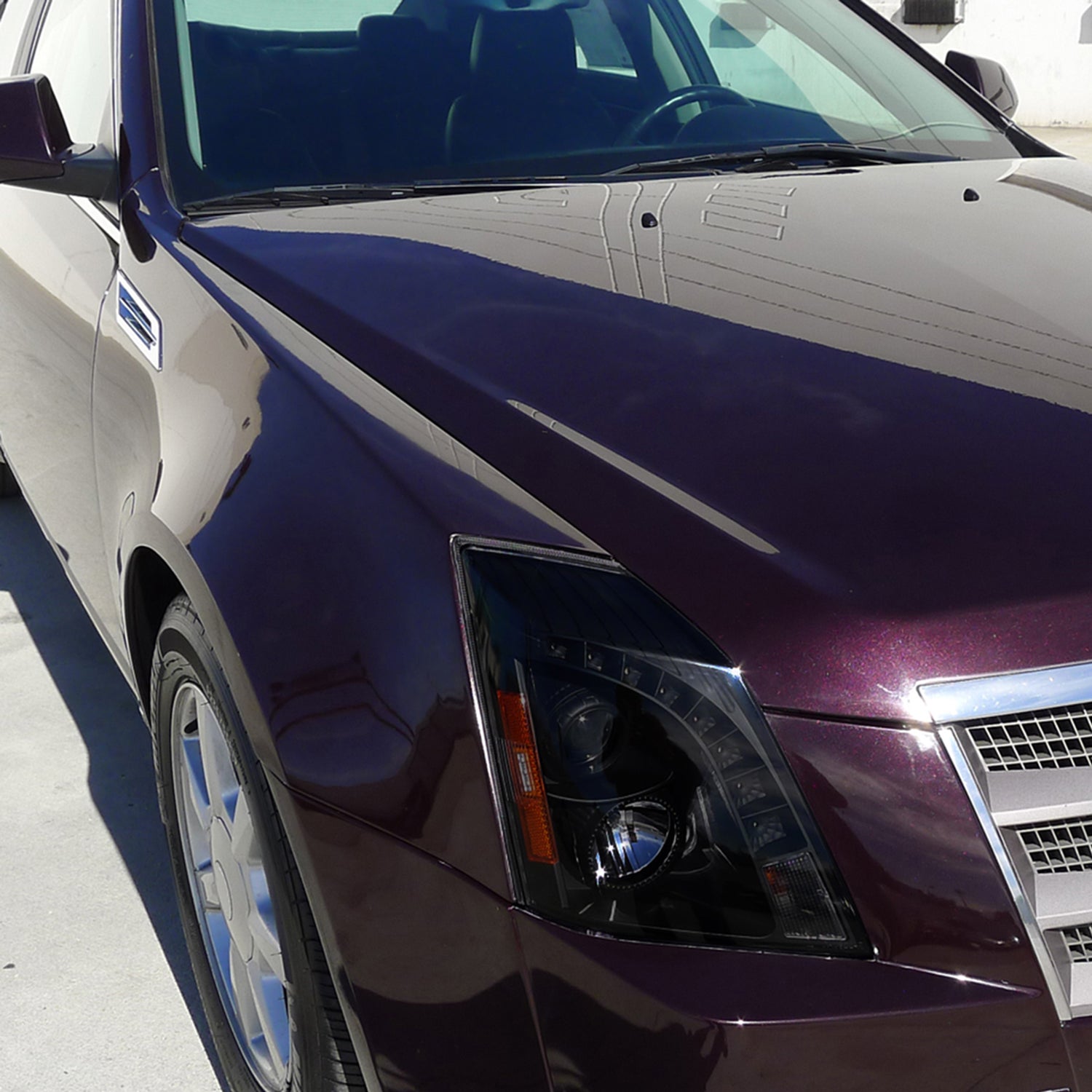 2008-2014 Cadillac CTS SMD LED Light Strip Projector Headlights Black/Smoke