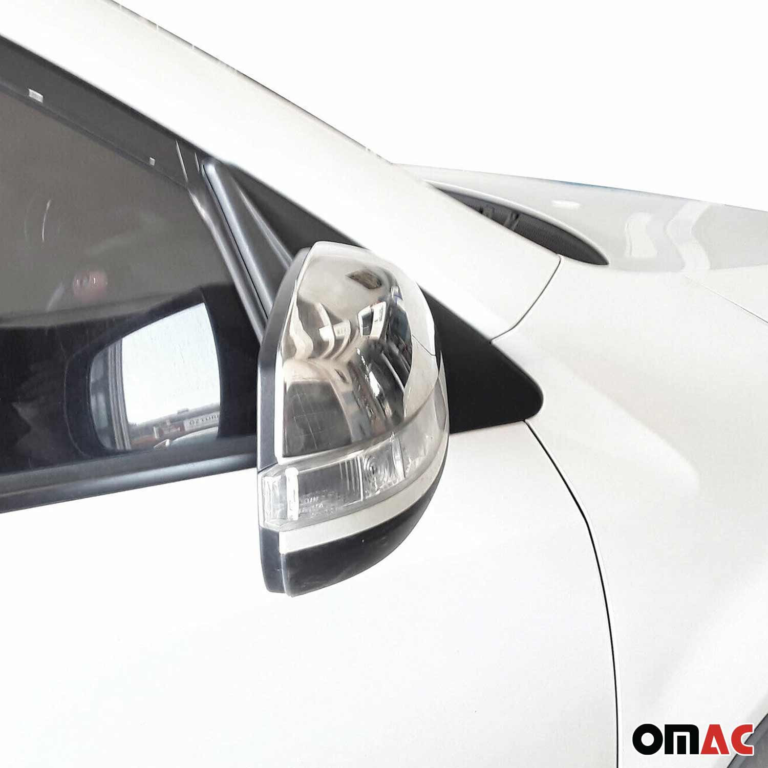 2011-2015 Kia Sorento Side Mirror Cover Caps Stainless Steel Silver 2 Pcs