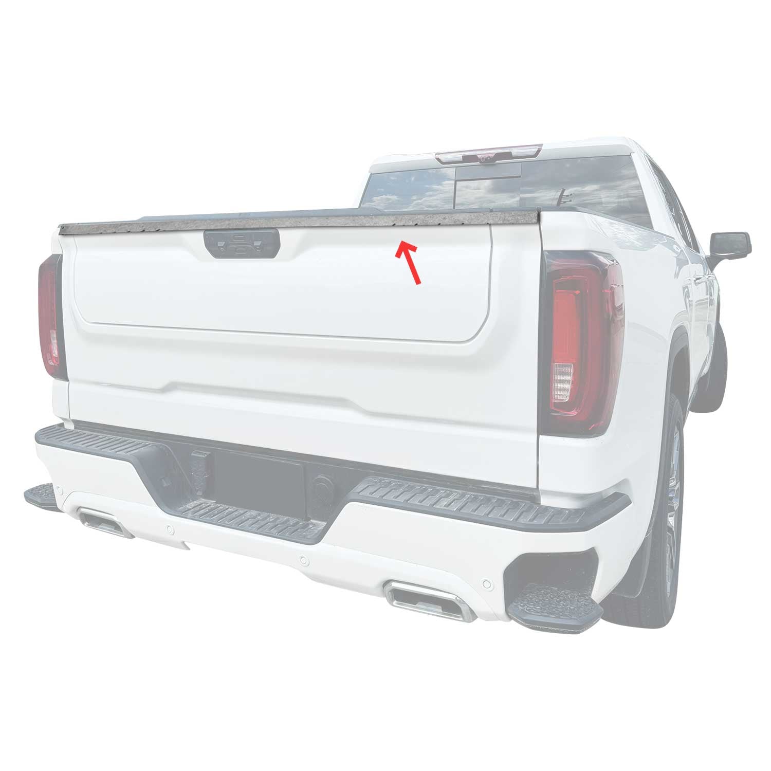 2014-2019 Chevrolet Silverado 1500 2500 3500 Upper Trunk Molding Trim Stainless Steel Silver 1Pc