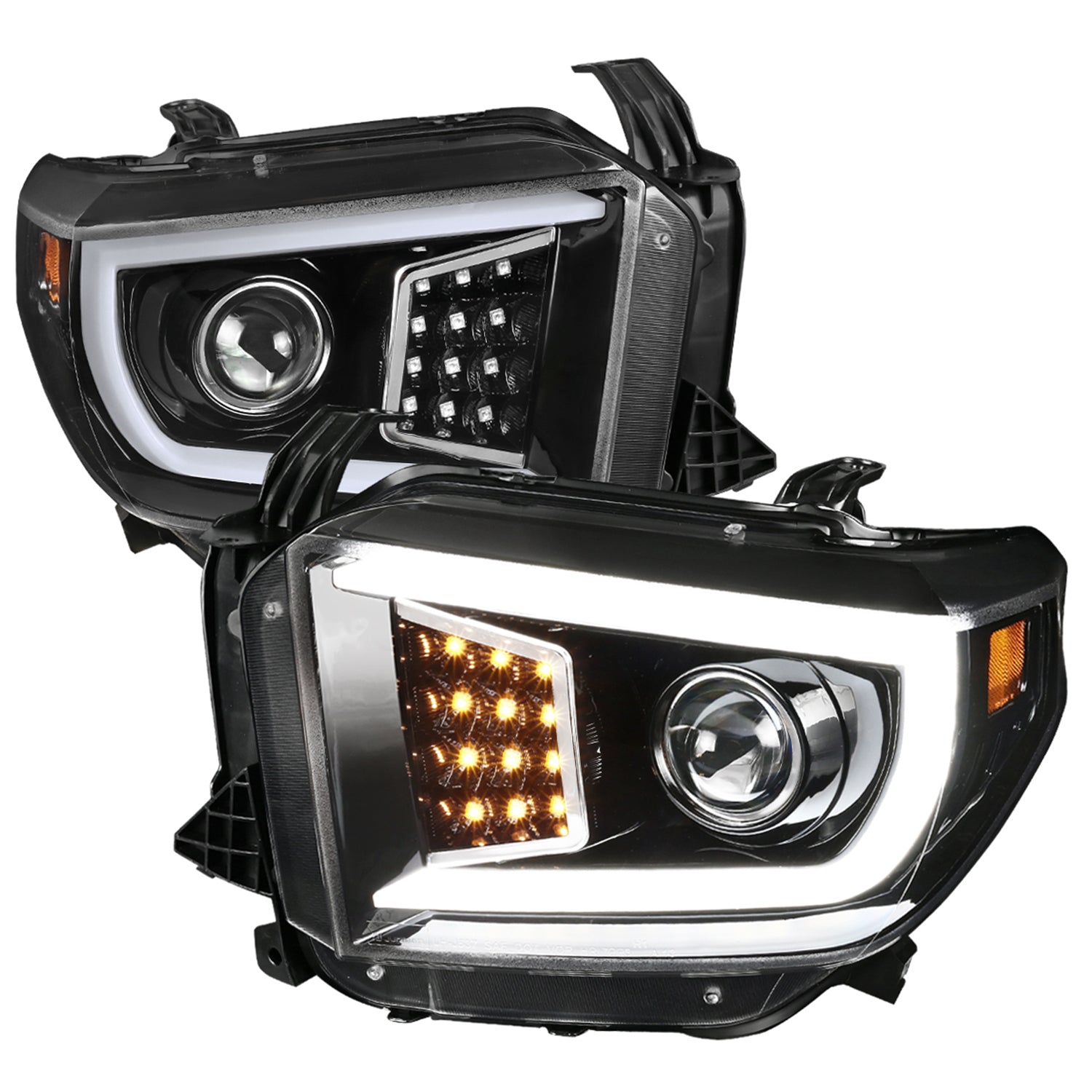 2014-2021 Toyota Tundra LED CBar Projector Headlights Signal Lights Jet Black
