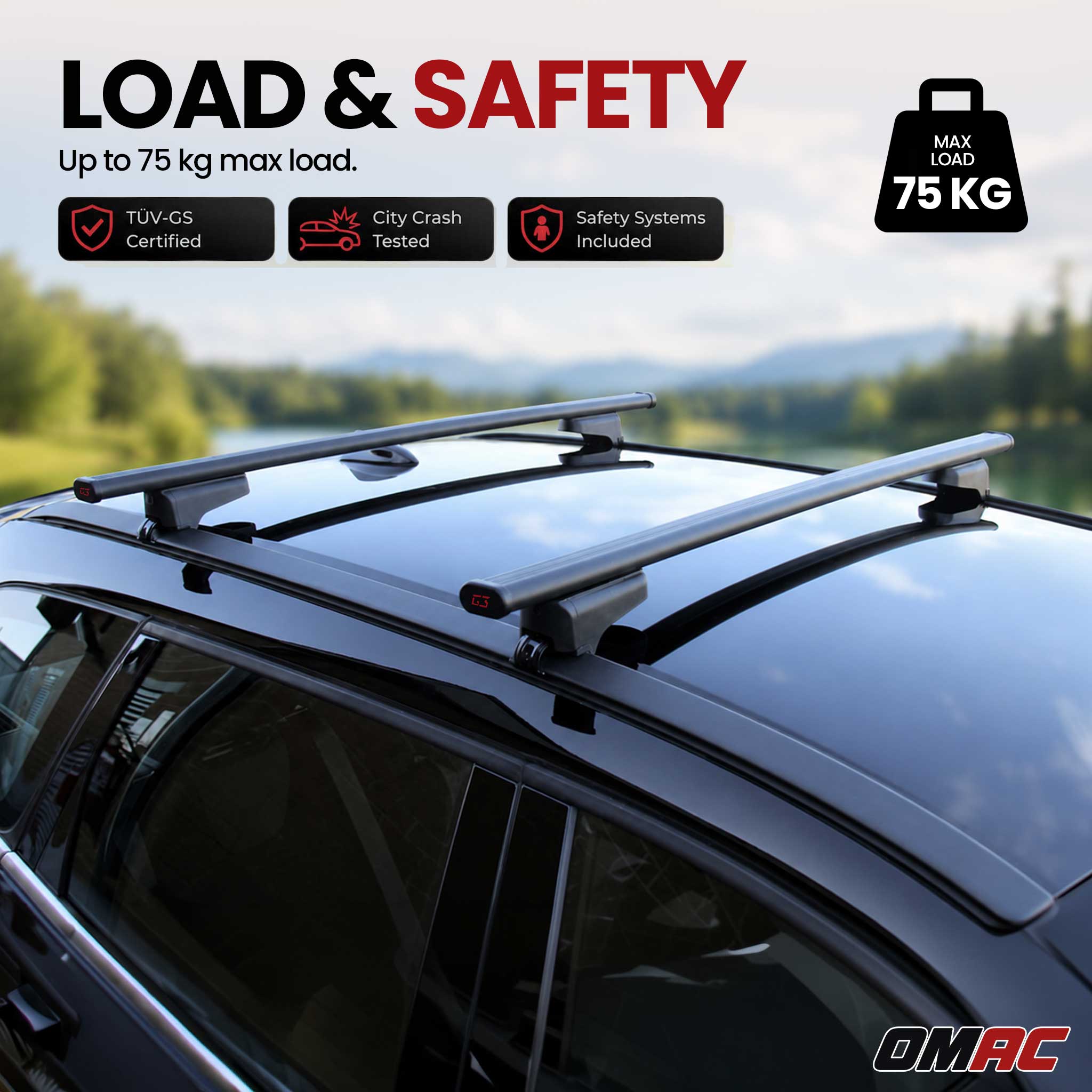 G3 Roof Racks for BMW X5 2014-2018 Steel Lockable 2Pcs Black