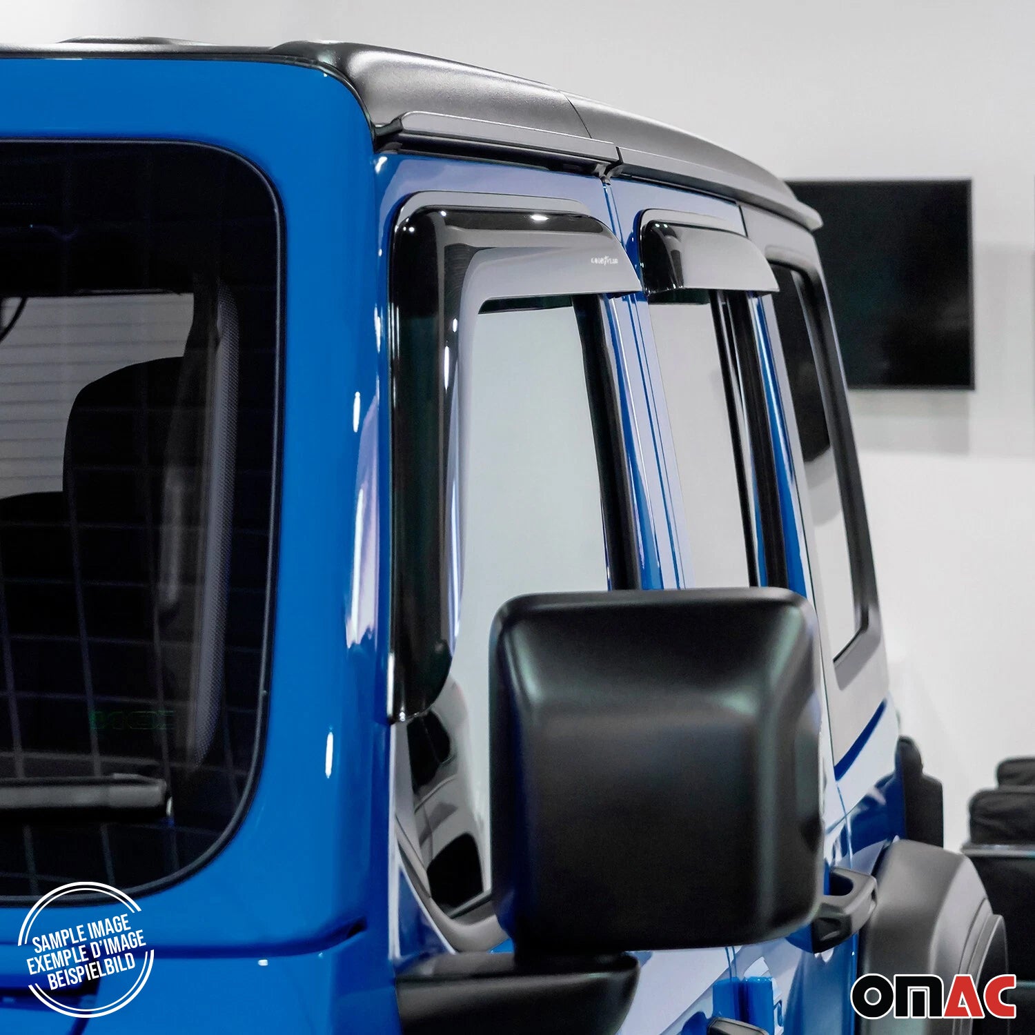 Goodyear Wind Deflectors for Nissan Frontier 2005-2021 Crew Cab Tape-On Smoke 4x