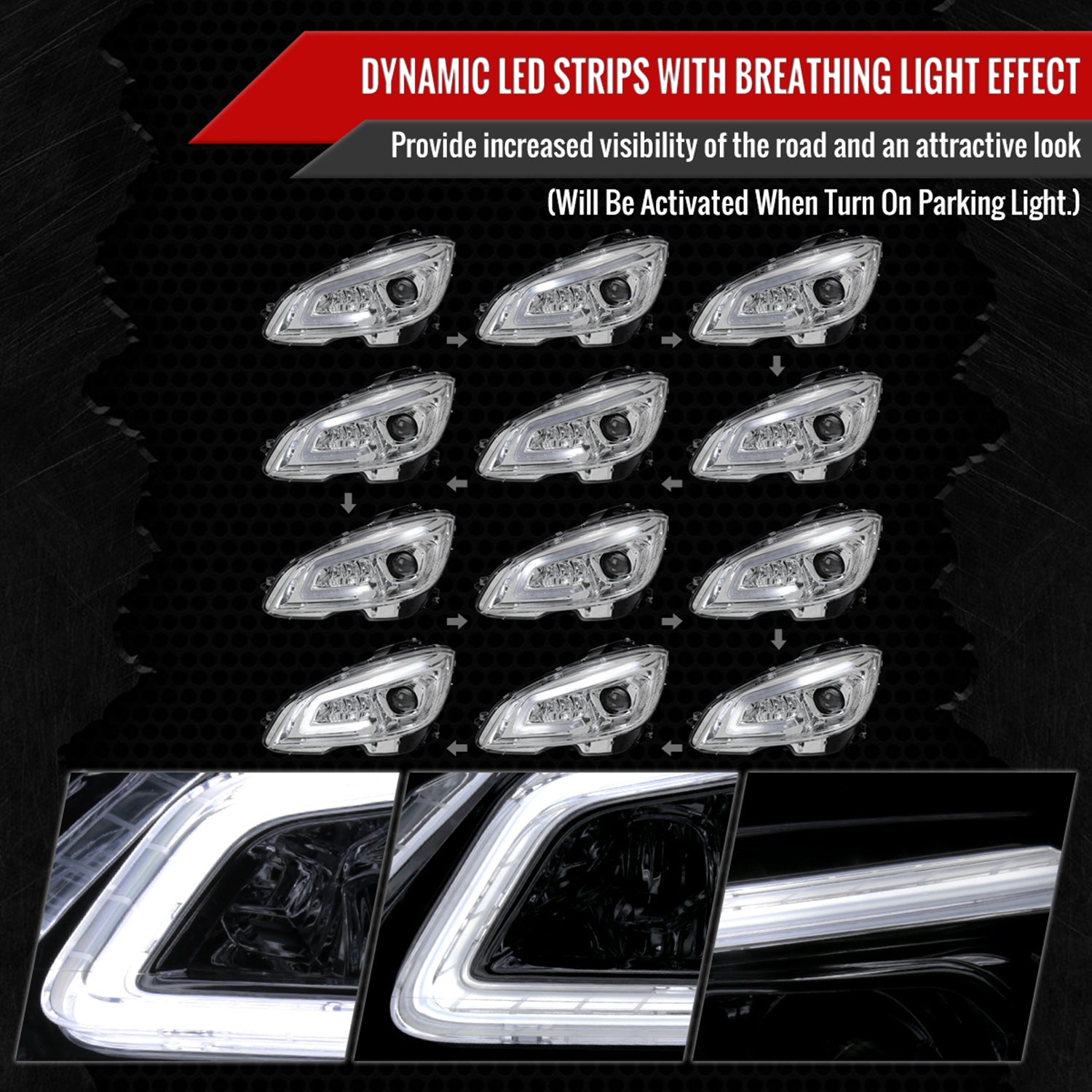 2008-2011 Mercedes Benz W204 C-Class Full LED Projector Headlights Chrome