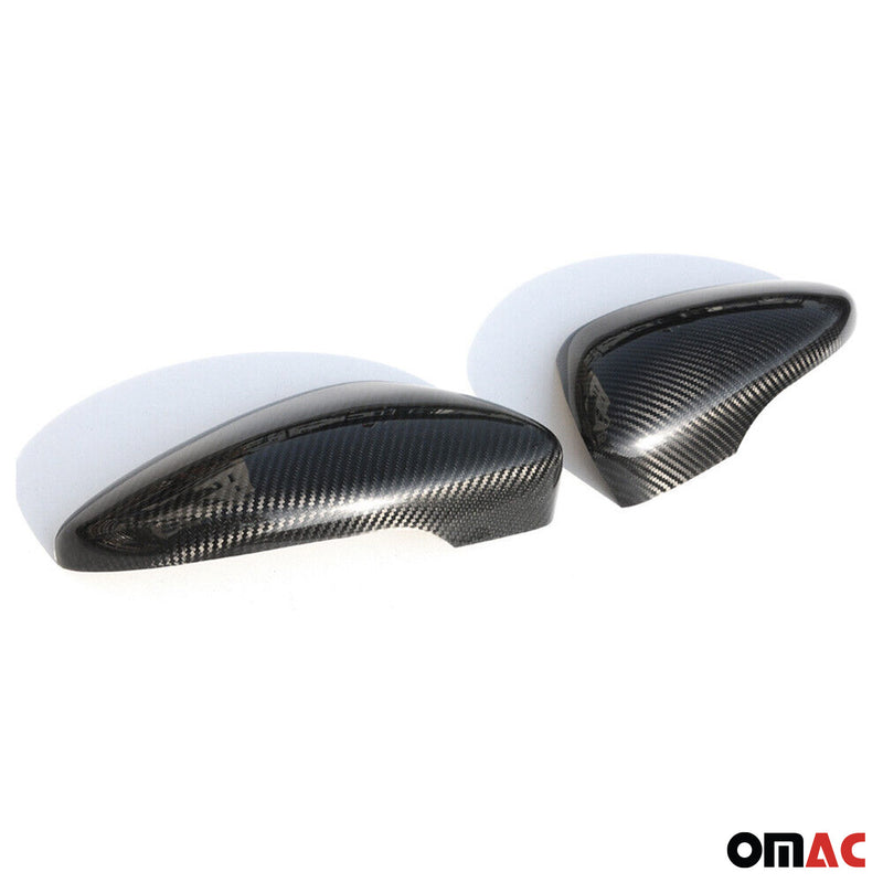 2012-2016 VW EOS Side Mirror Cover Caps Carbon Fiber Black 2 Pcs