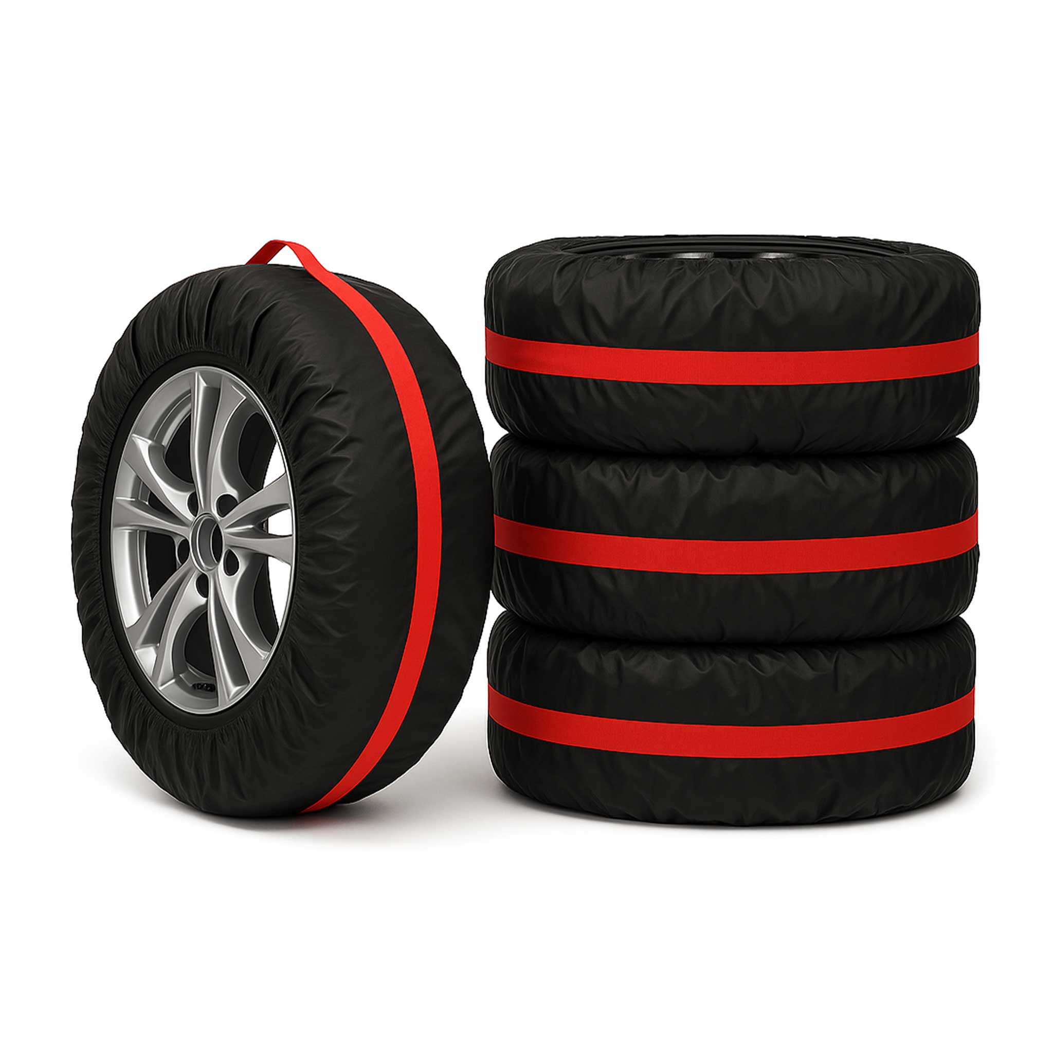 4 Pcs 14''-17" Car Spare Tire Cover Wheel Storage Bag Auto Protector Accessories
