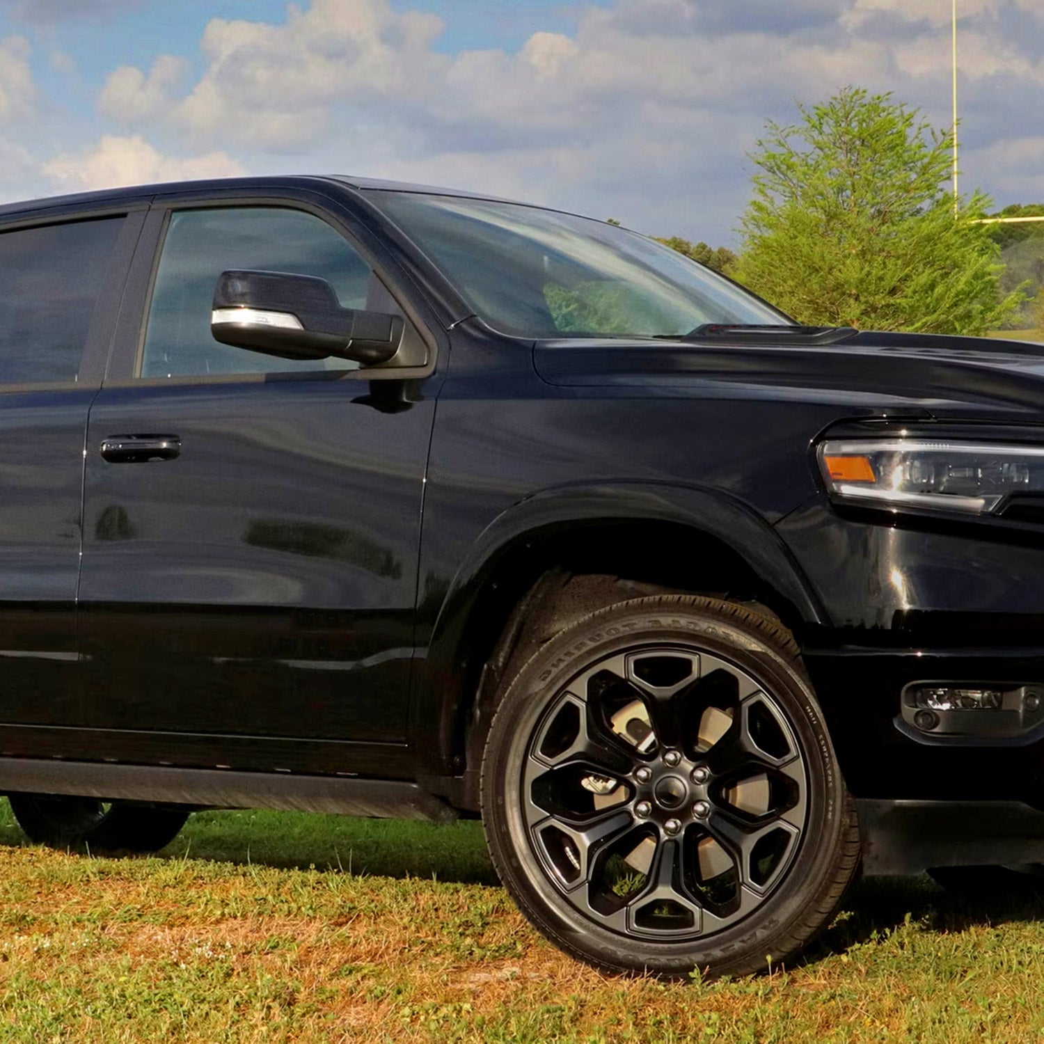 2019-2024 Dodge RAM 1500 Black Auto-Fold Side Mirror & Turn Passenger Side