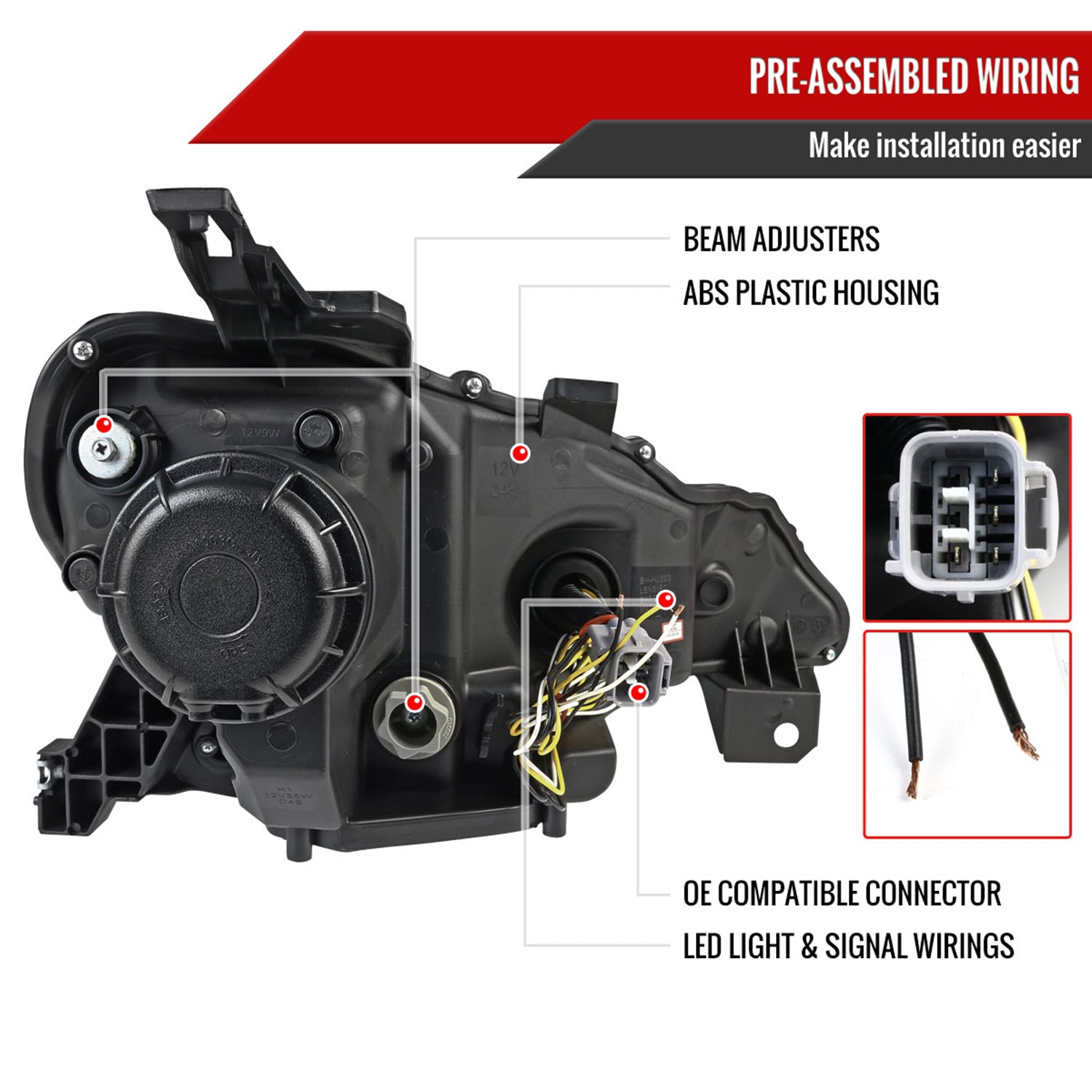 2012-2017 Toyota 86 Scion FR-S LED Bar Headlights Signal Lights Black