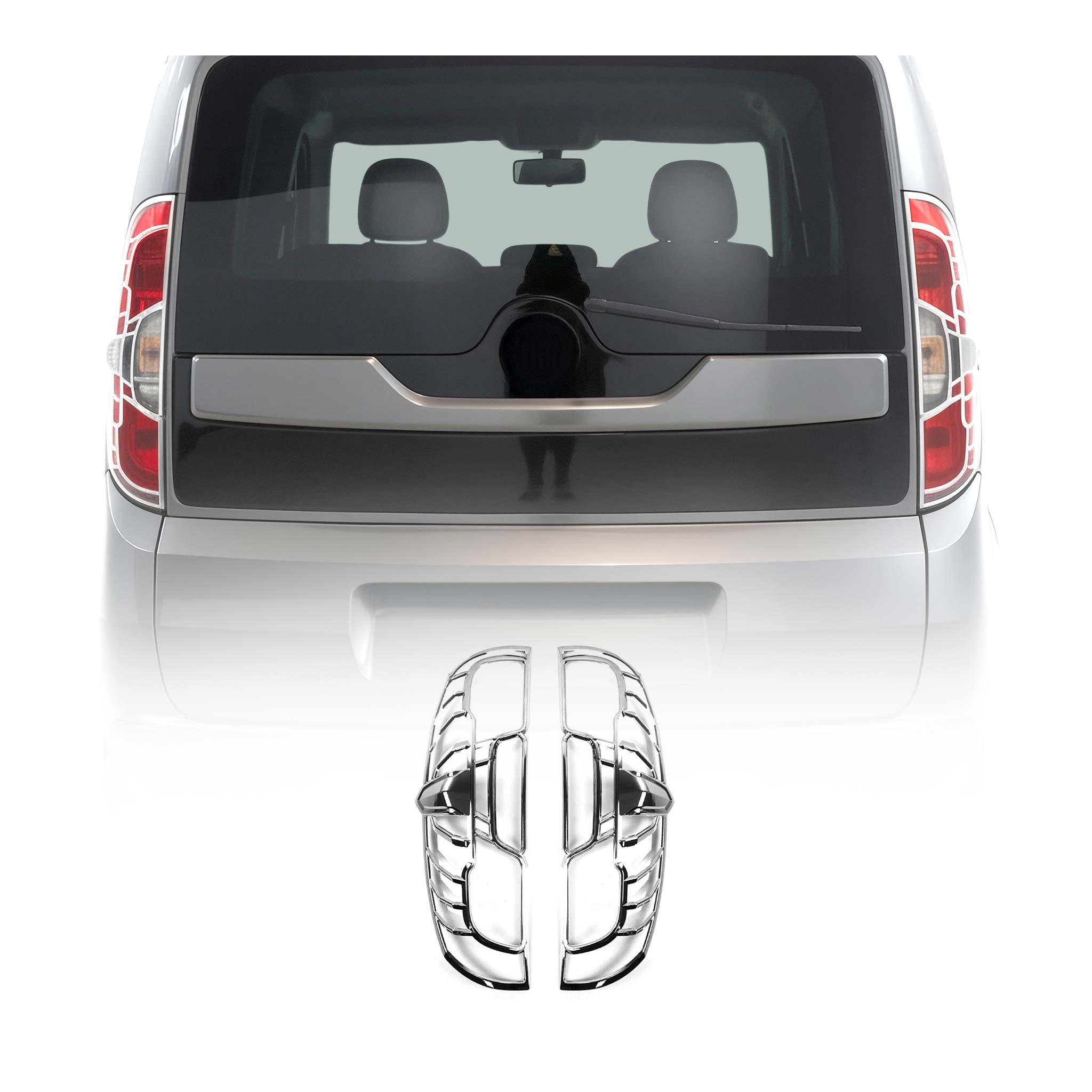 2019-2025 RAM ProMaster City Trunk Tail Light Trim Frame Chrome Silver 2 Pcs