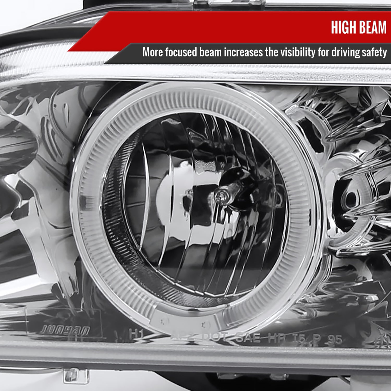 1996-2003 BMW E39 5 Series Dual Halo Projector Headlights Chrome/Clear Lens