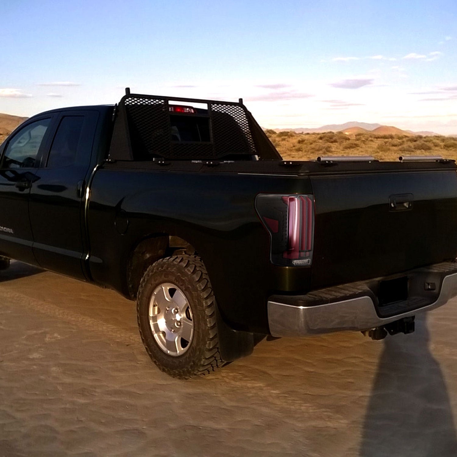 2007-2013 Toyota Tundra Sequential Red LED Bar Tail Lights Glossy Black/Clear