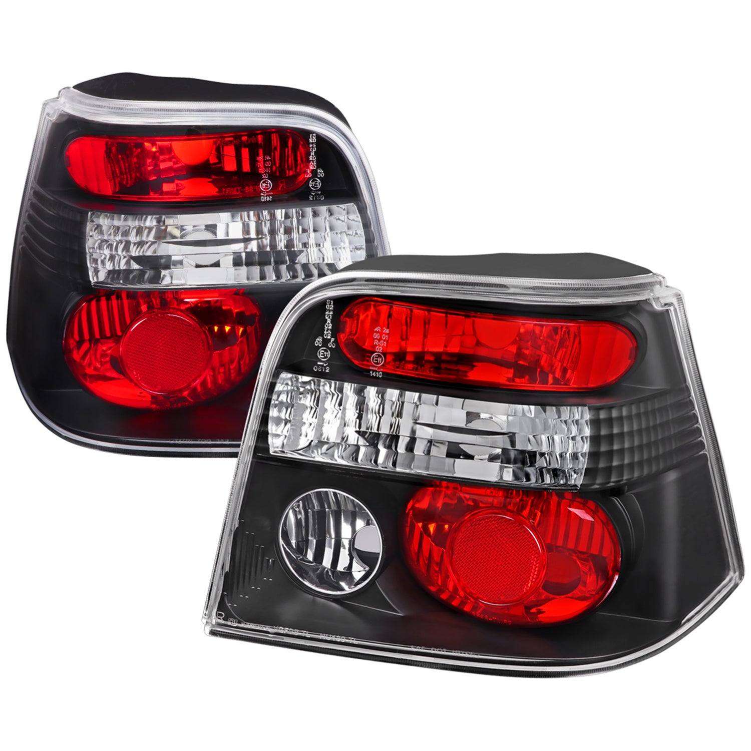 1999-2006 VW Golf Mk4/GTI/R32 Tail Lights Matte Black/Clear Lens