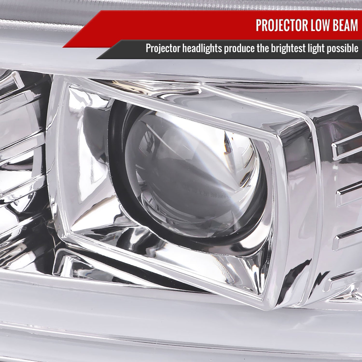 2000-2006 GMC Sierra/Denali/Yukon LED Strip Projector Headlights Chrome/Clear