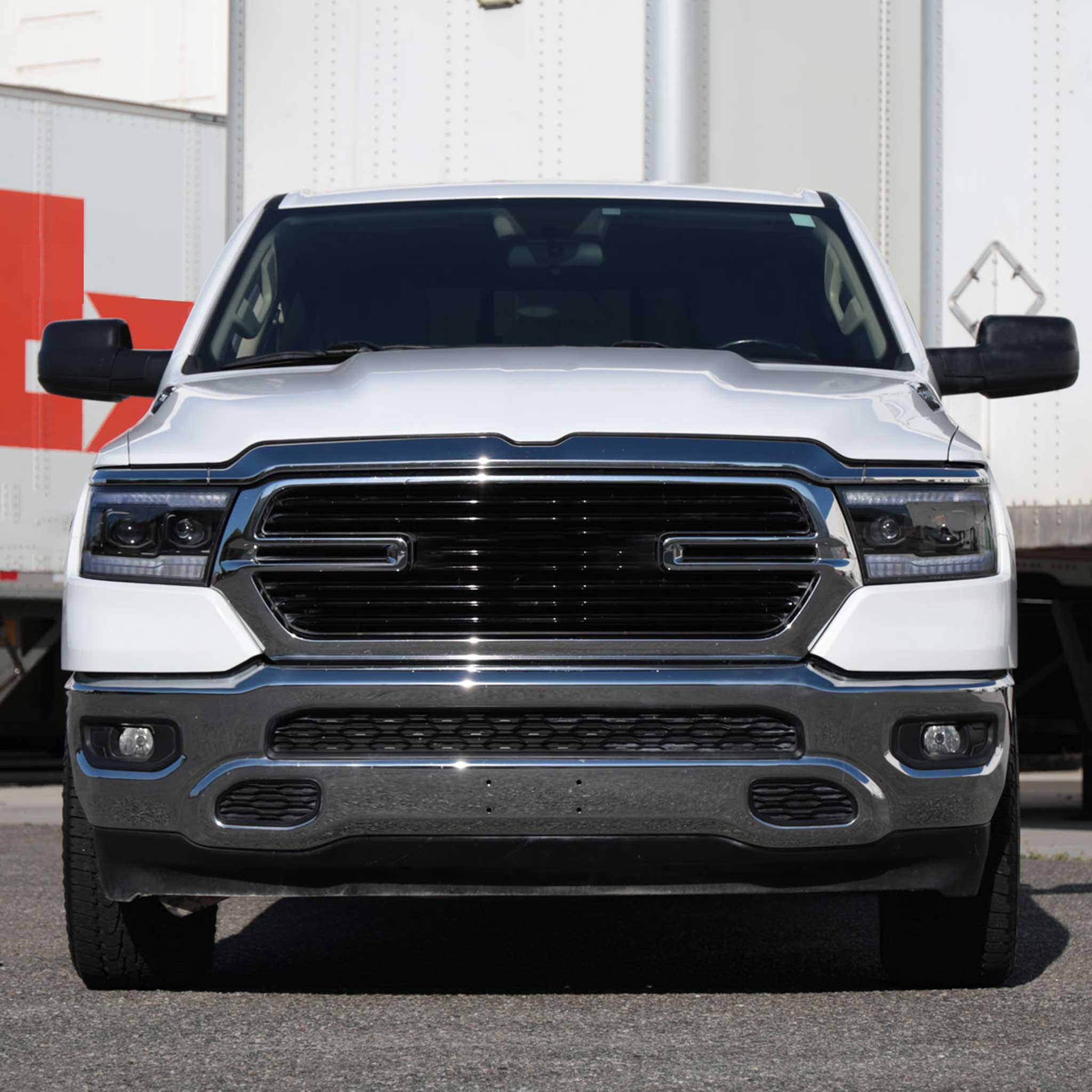 For Dodge RAM 1500 2019-2024  LED Headlights Turn Signals LED Pulsing Glow Matte Black Housing Clear Lens
