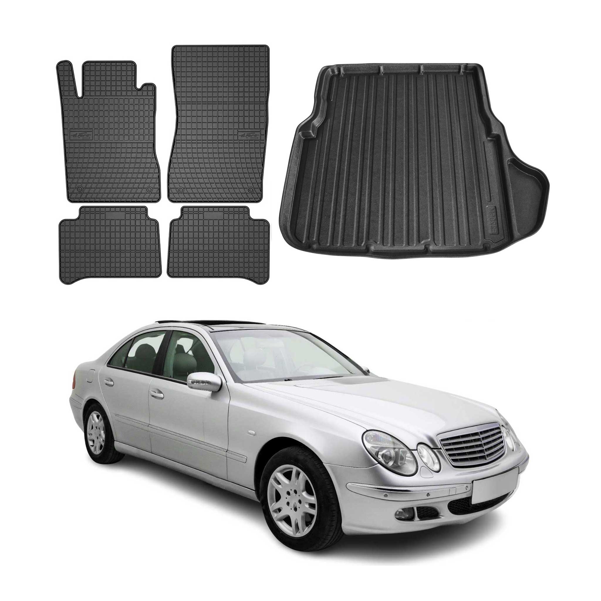 2004-2009 Mercedes E Class W211 Sedan Floor Mats & Cargo Liner Full Set All Weather