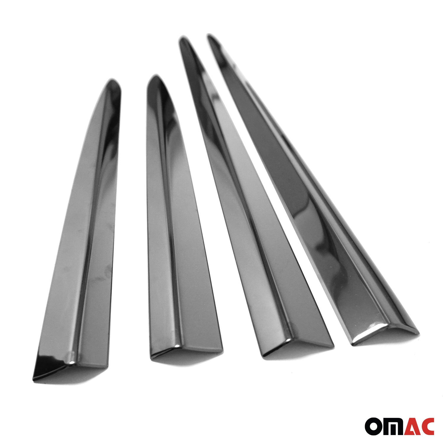 2016-2023 Fiat 500X Side Door Molding Trim Skirt Garnish Stainless Steel Dark 4 Pcs