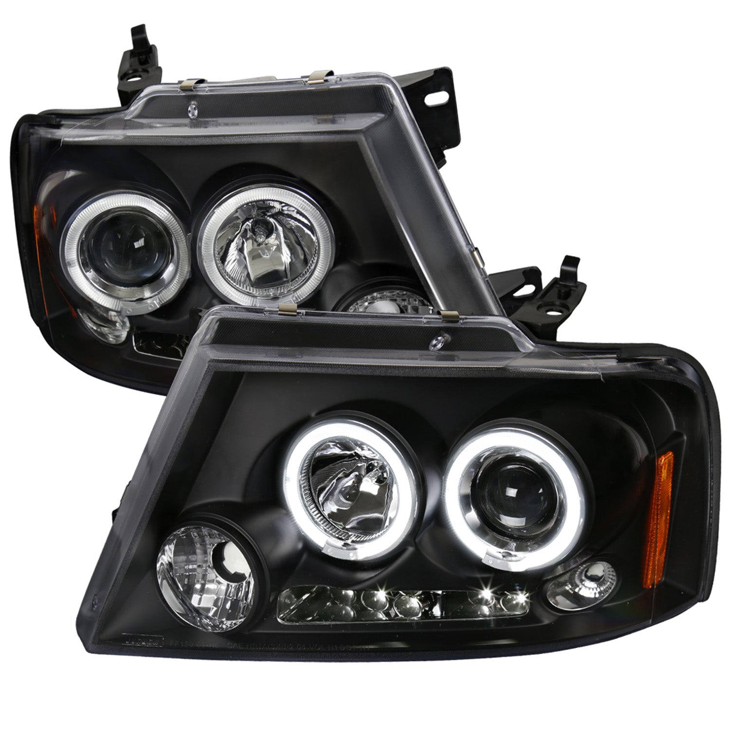 2004-2008 Ford F-150/ 06-2008 Lincoln Mark LT Dual Halo Headlights Matte Black
