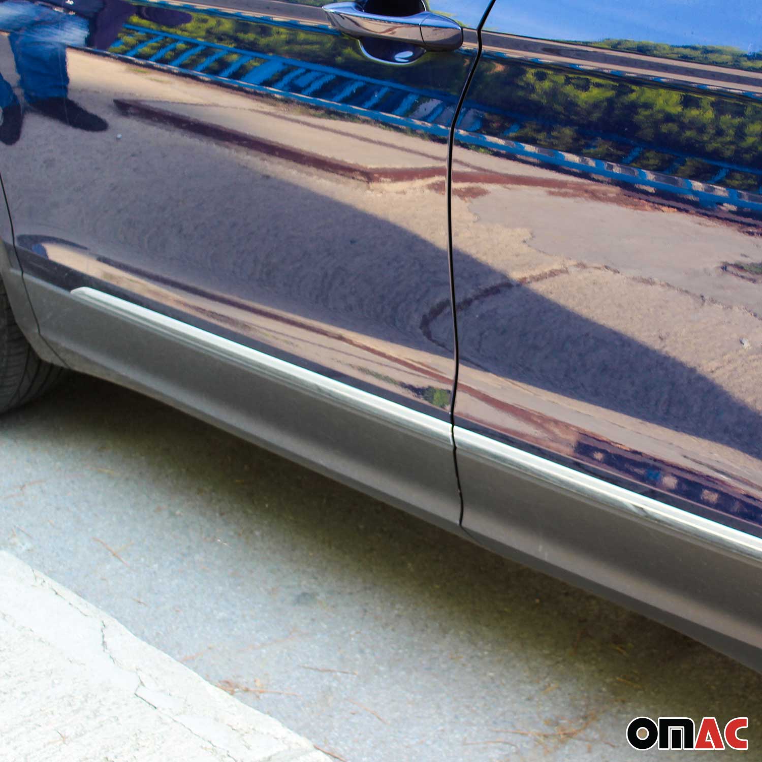 2018-2022 VW Tiguan SWB Side Door Molding Trim Skirt Garnish Stainless Steel