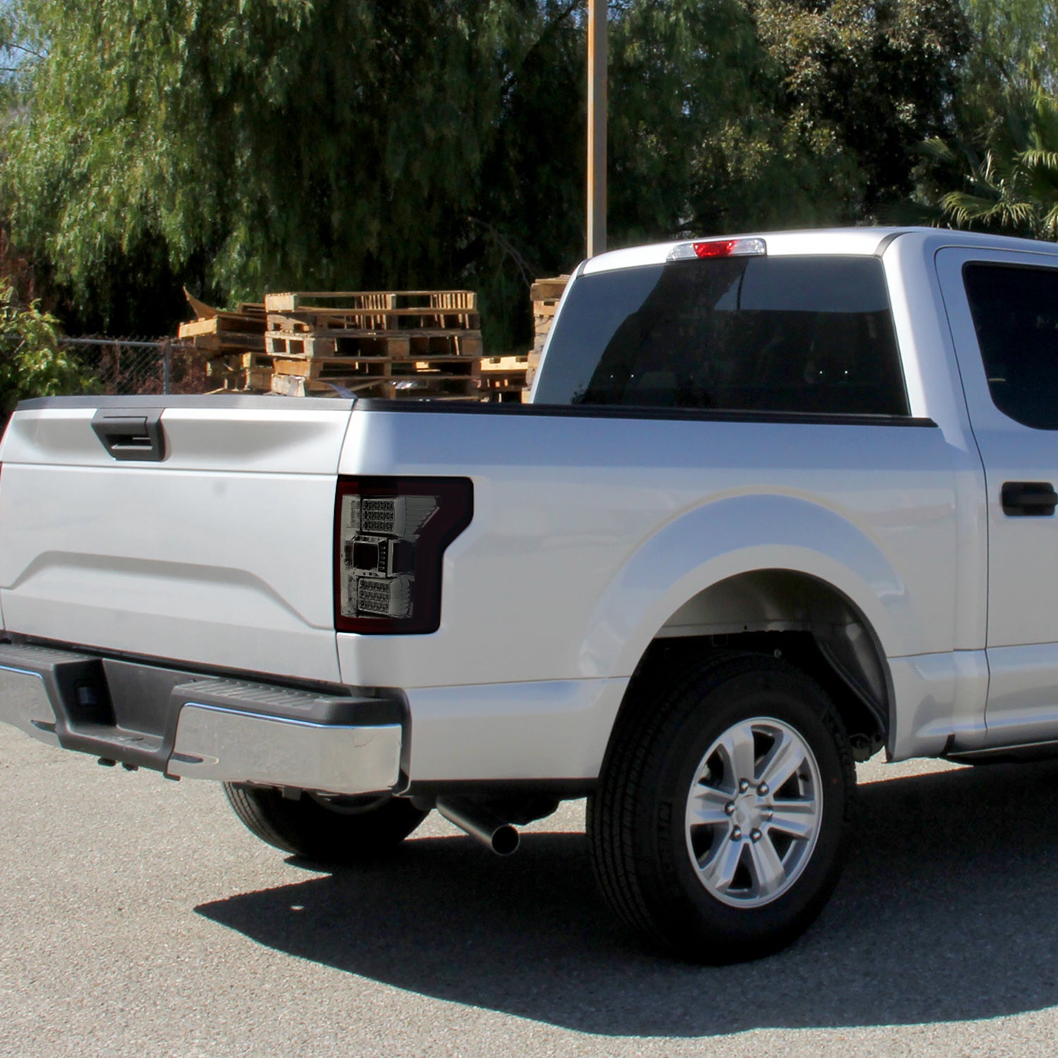 2015-2017 Ford F-150 LED Tail Lights Chrome Housing/Red Smoke Lens