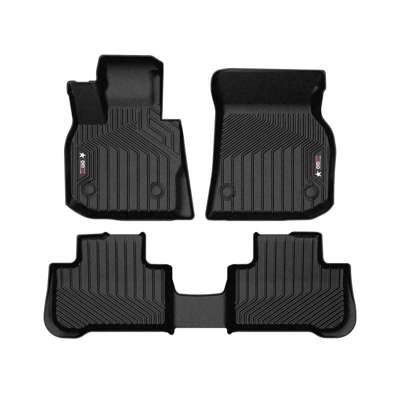 2018-2024 BMW X3 G01 Premium Floor Mats Liners First and Second Row Set Black