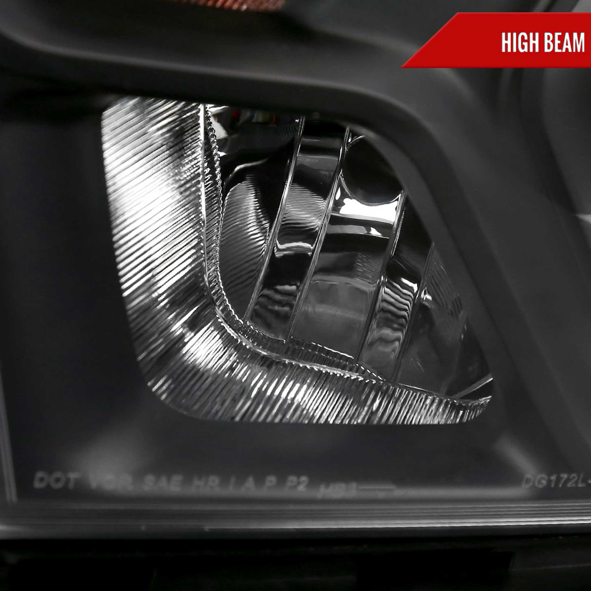 For Dodge RAM 1500 2019-2024 Factory Style Crystal Headlight Driver Side Only Black Housing Clear Lens
