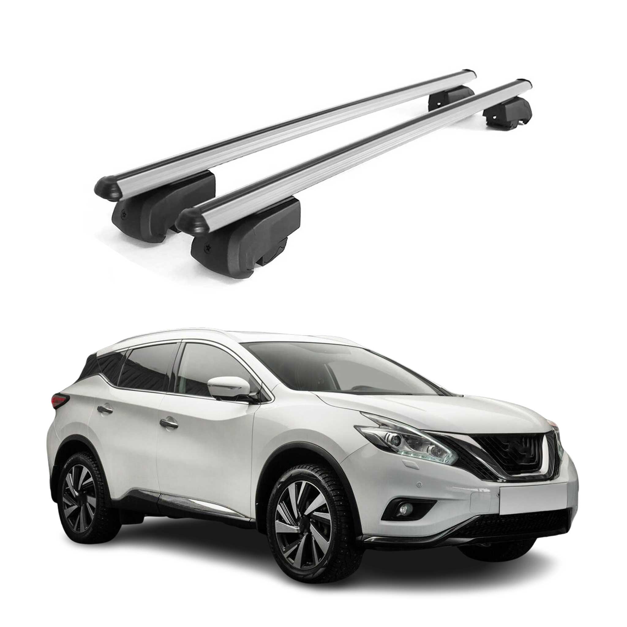 Roof Rack Cross Bars Luggage Carrier for Nissan Murano 2015-2024 Gray 2 Pcs
