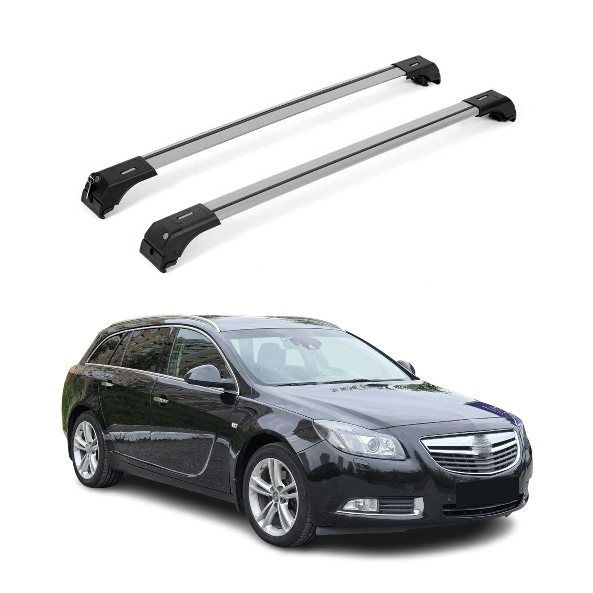2009-2017 Opel Insignia Roof Rack Cross Bars Silver Luggage Carrier 2 Pcs